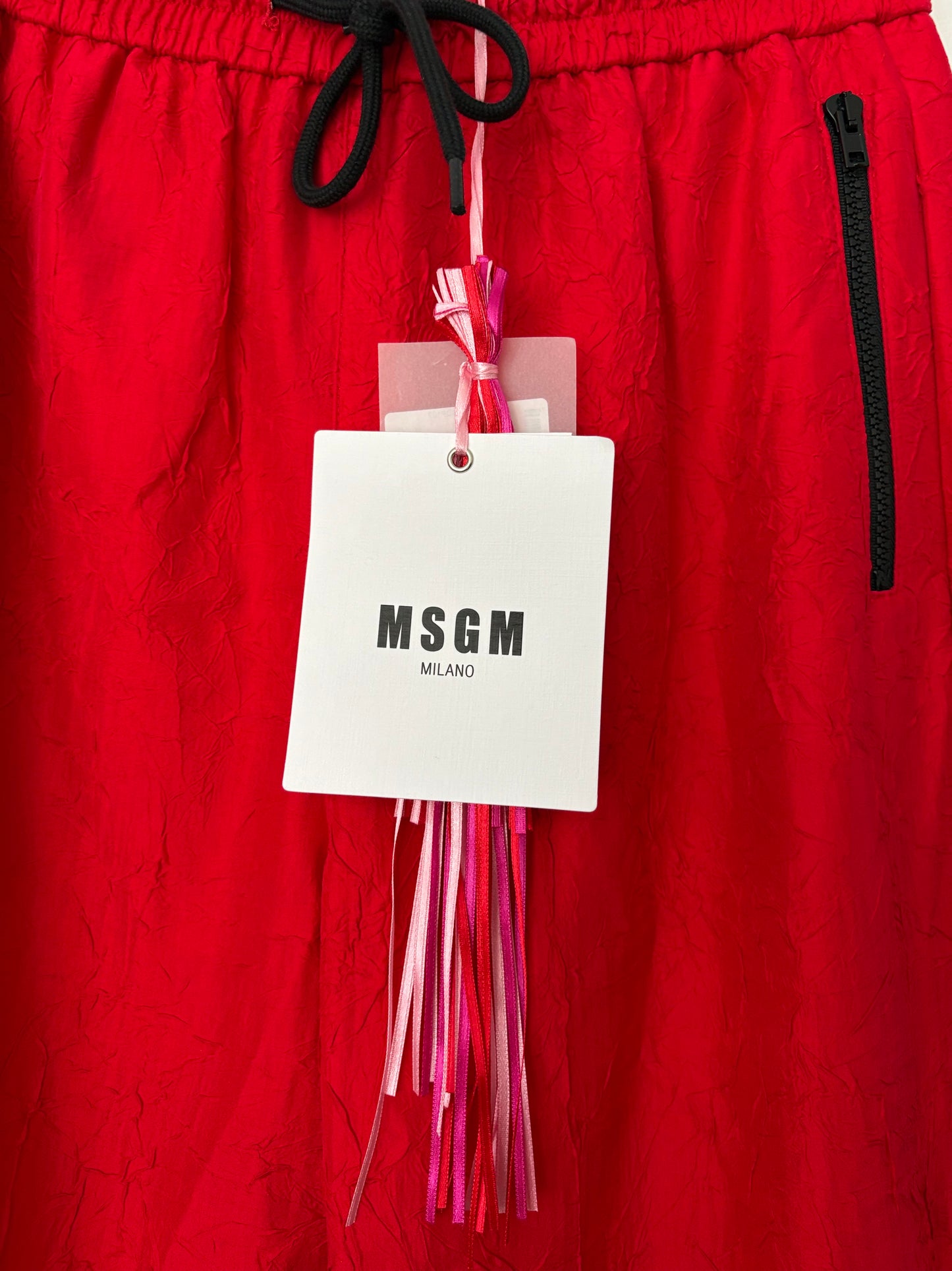MSGM silk blend crinkled joggers Medium