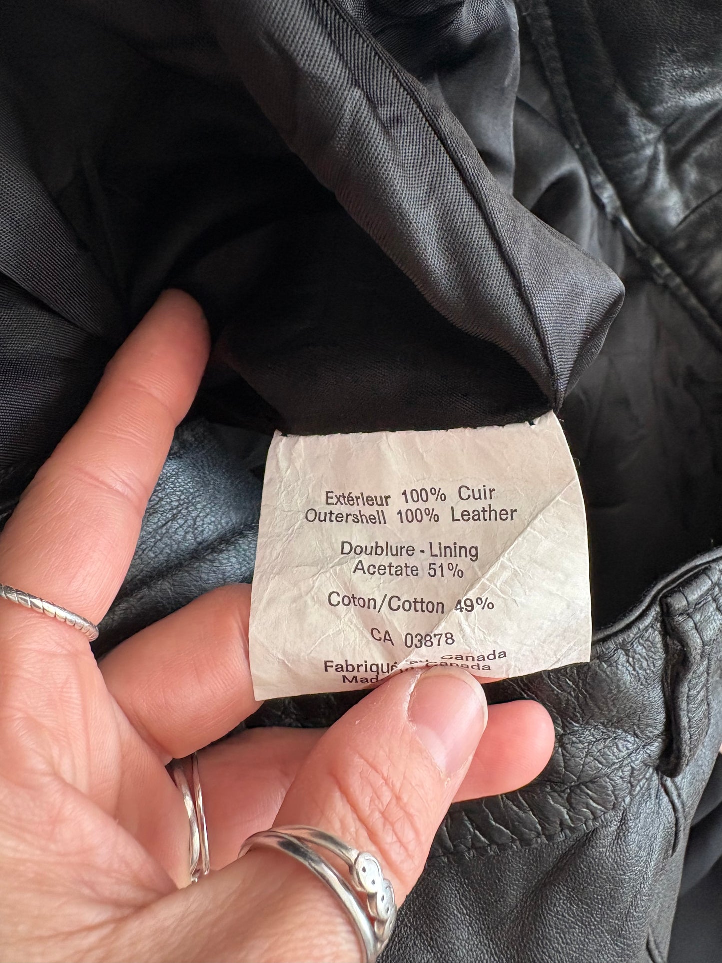 Vintage genuine leather high waist pants W27