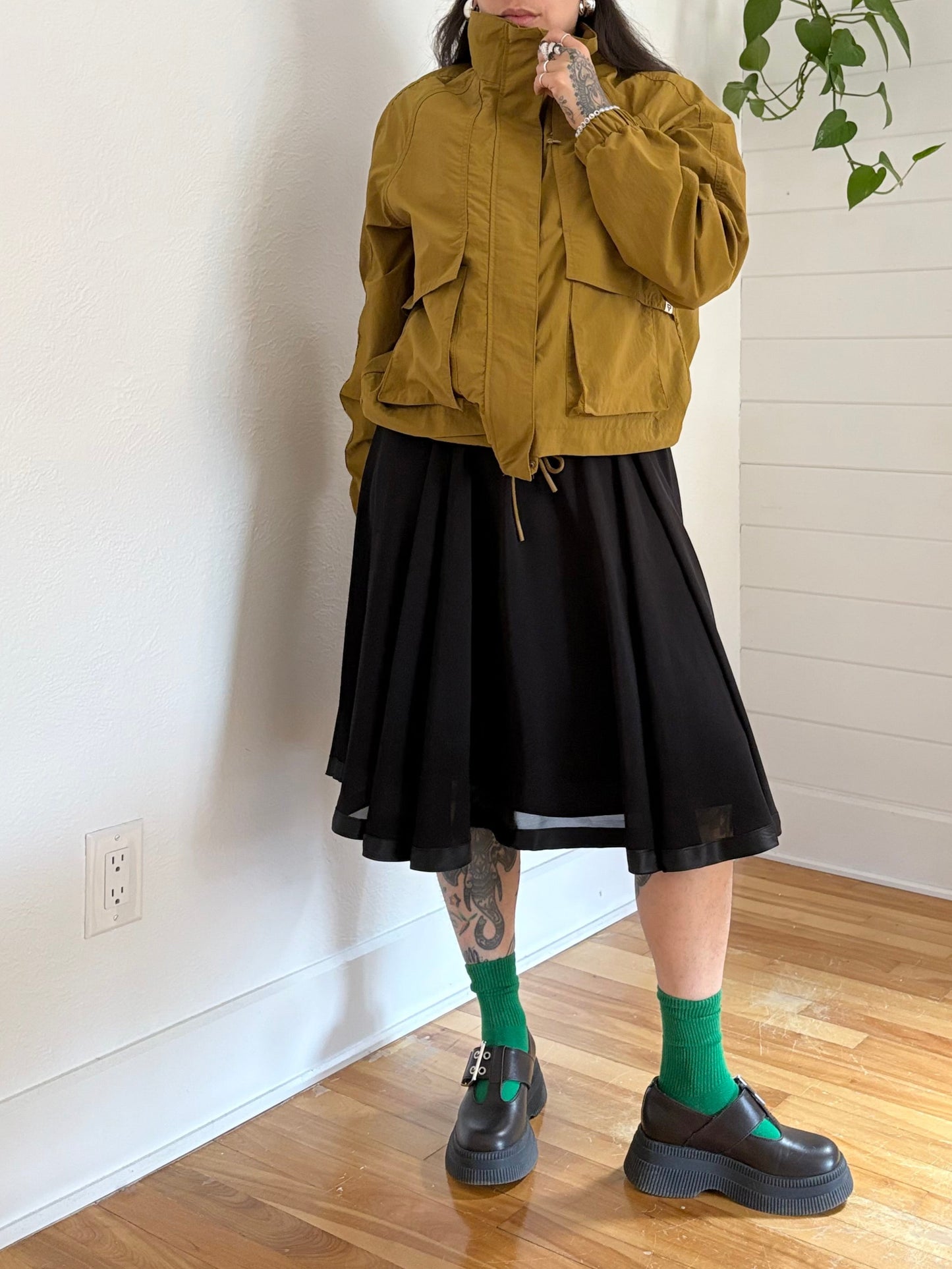 Vintage flowy midi skirt M/L