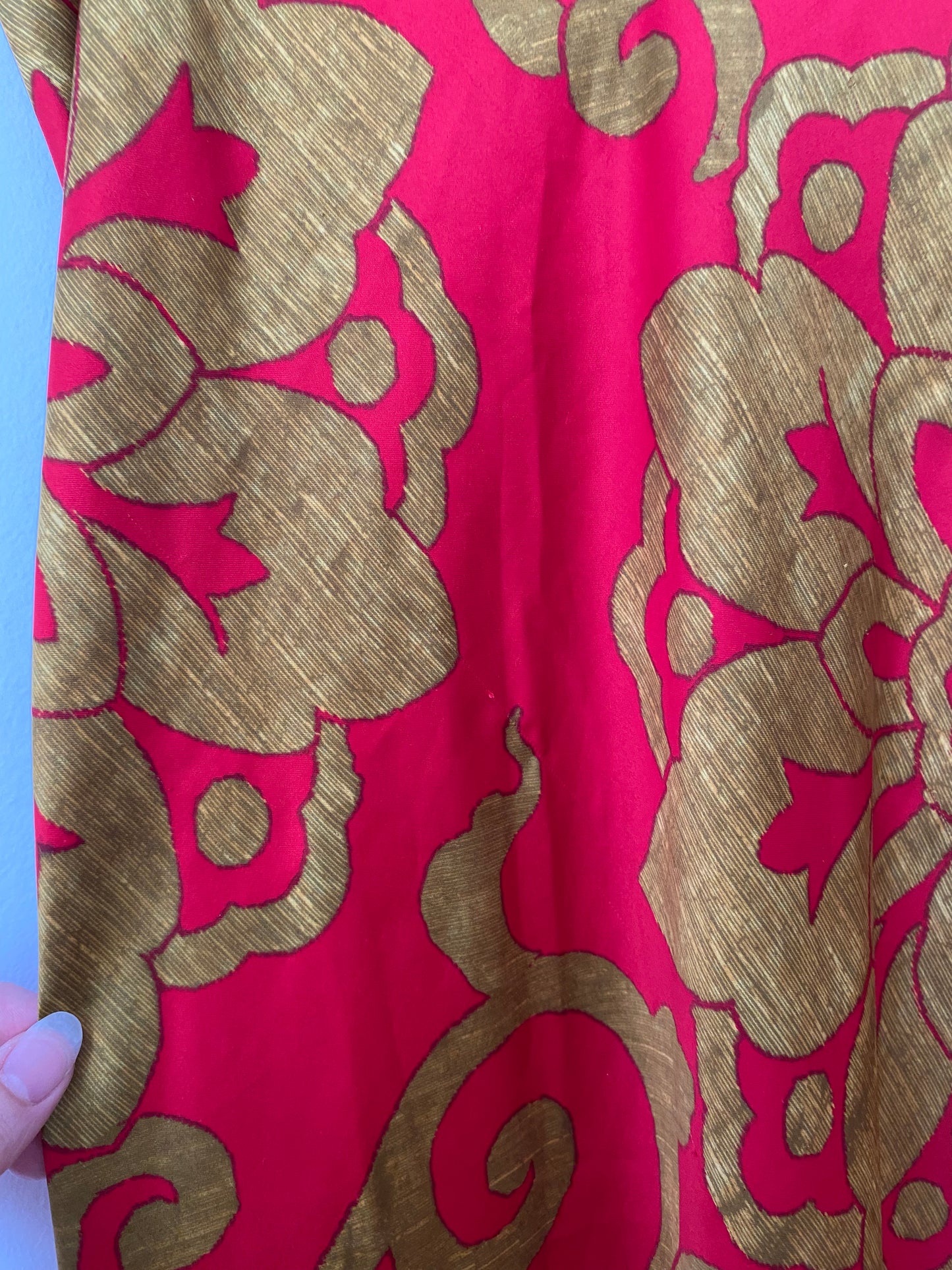 Robe longue à imprimé tournesol rouge et doré Natori Small