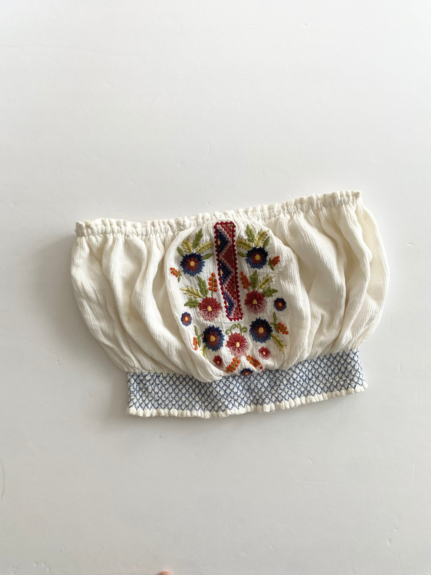 Free People strawberry fields embroidered tube top XS/S