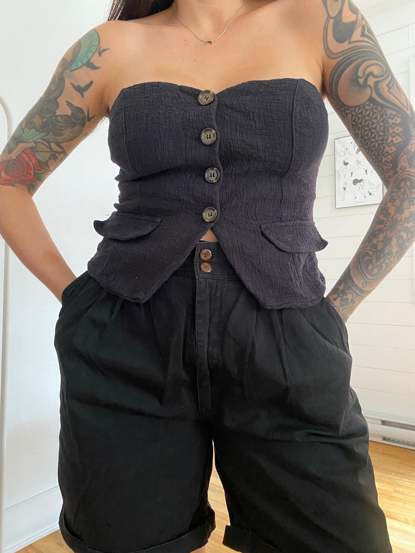 Anthropologie strapless vest stop S/M