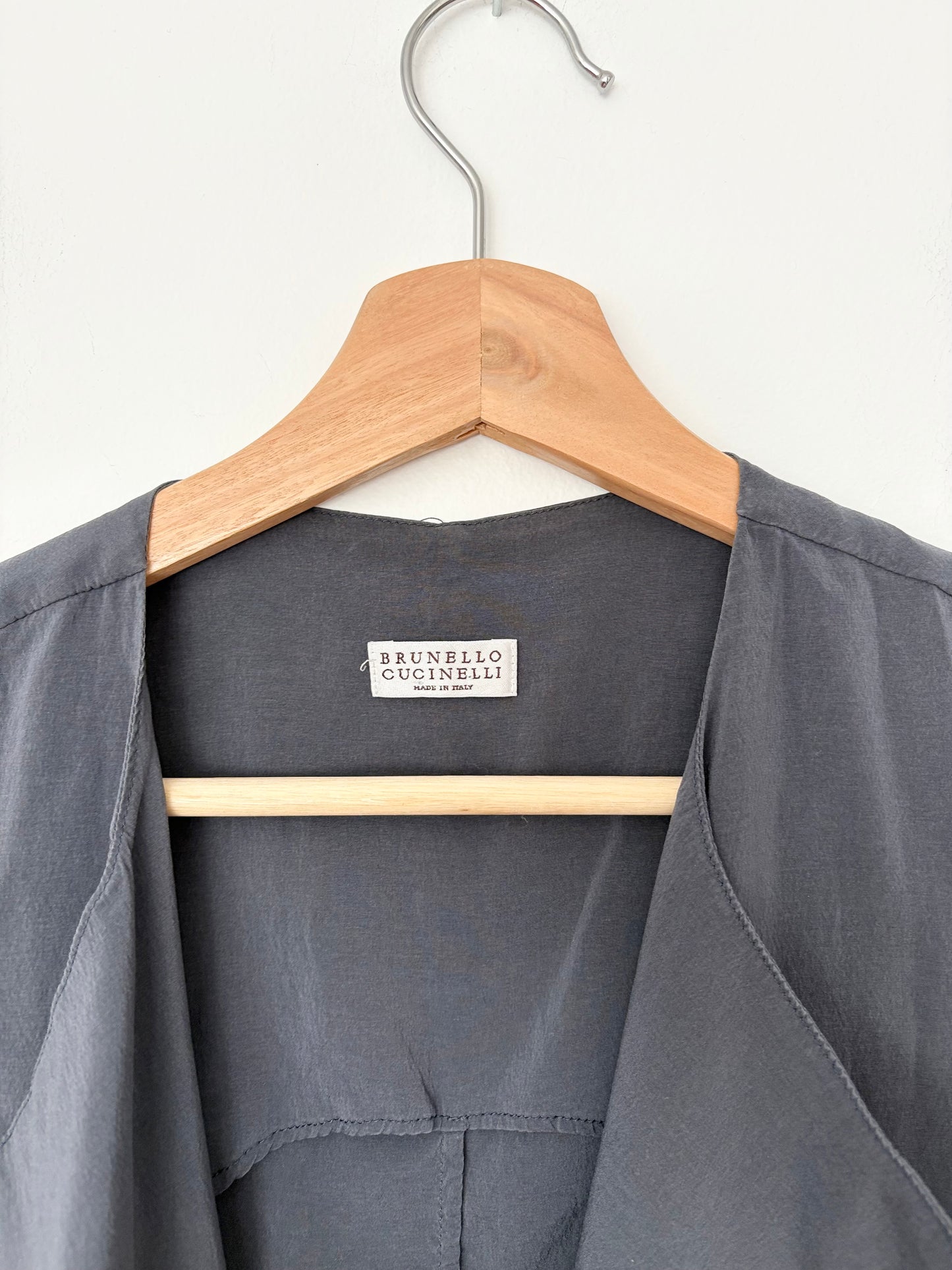 Brunello Cucinelli sleeveless silk vest S/M