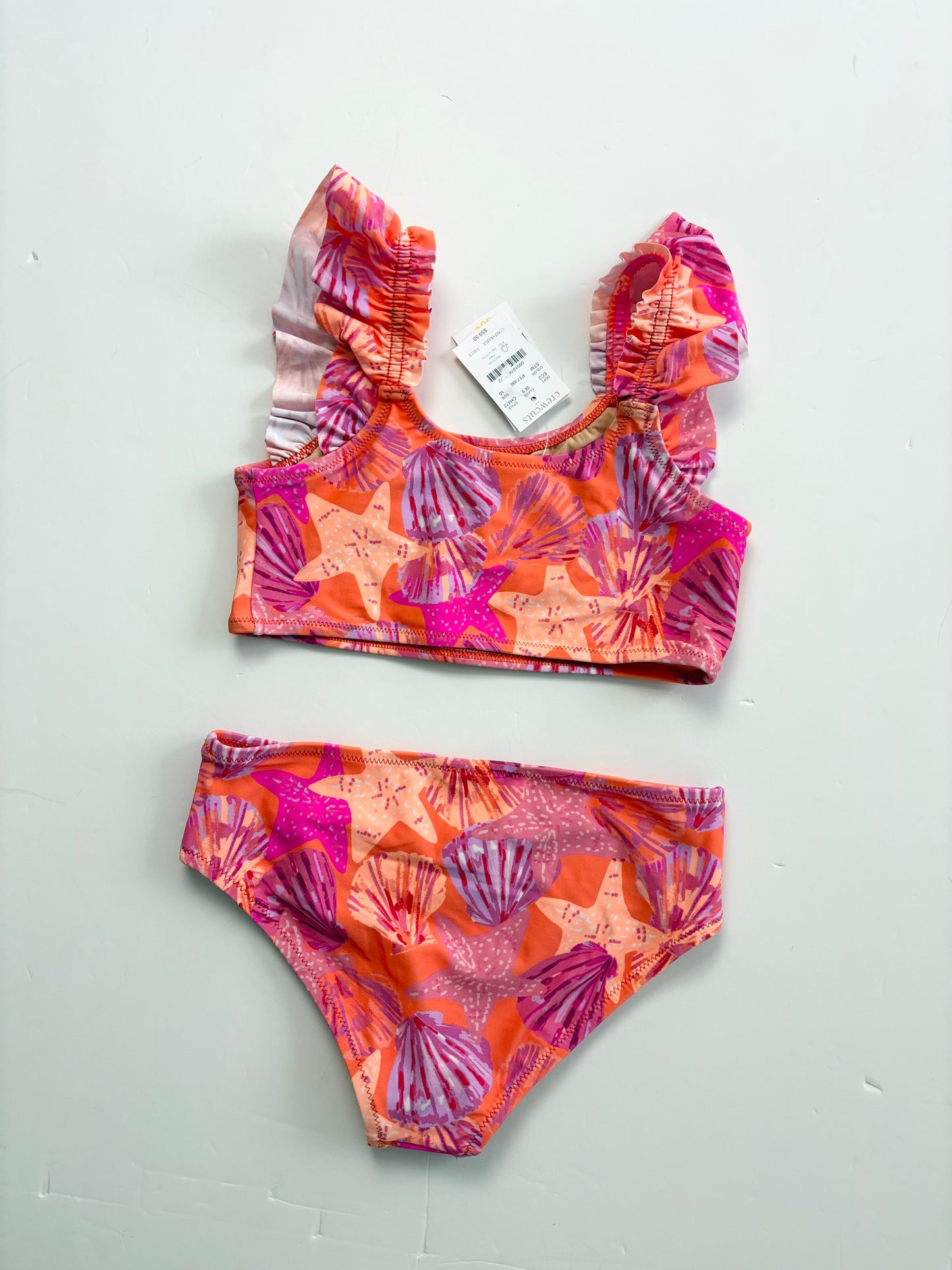 Crewcuts seashell 2 piece swimsuit 10Y
