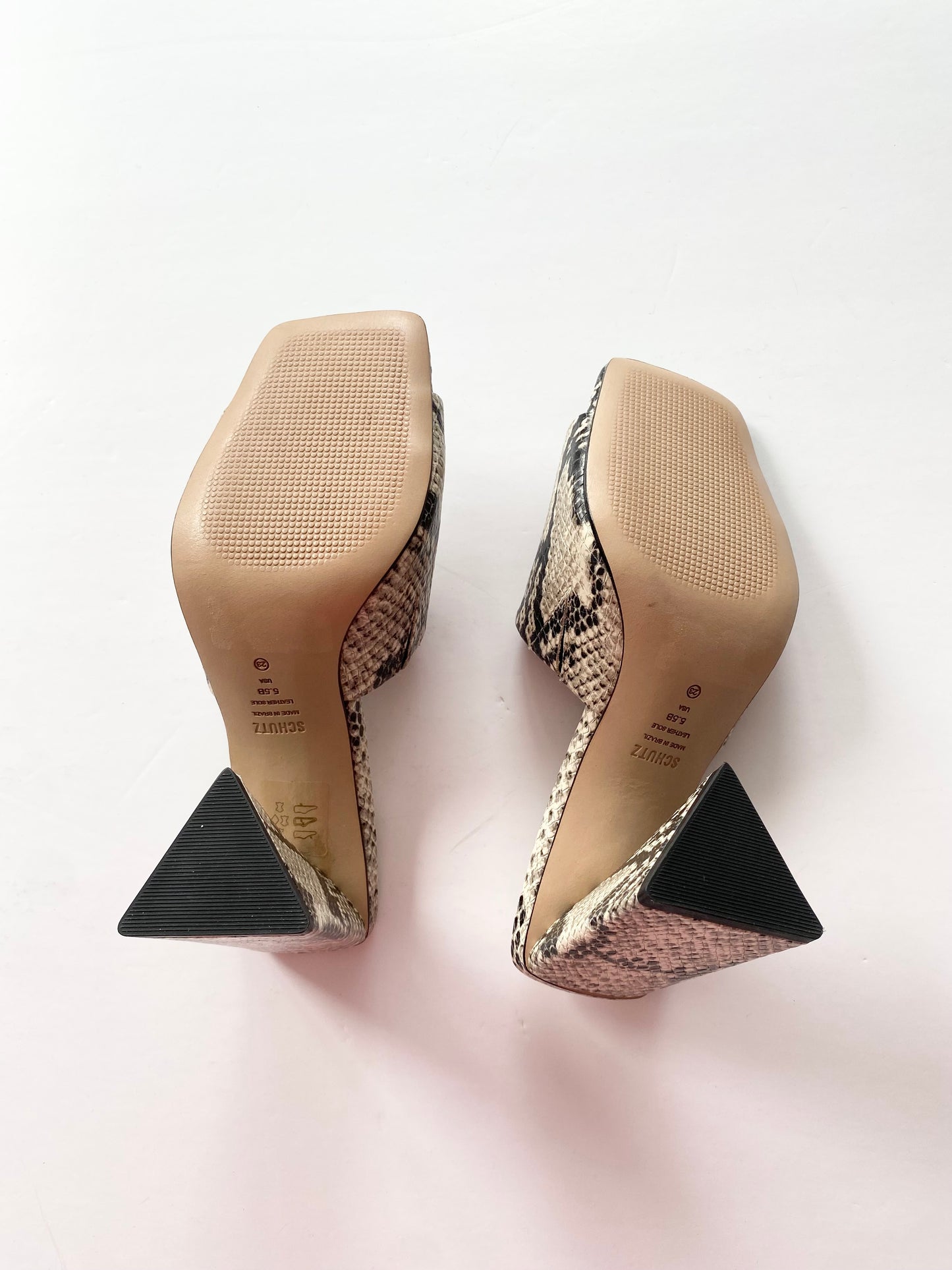 Schutz Lisa snake embossed leather sandals US5.5