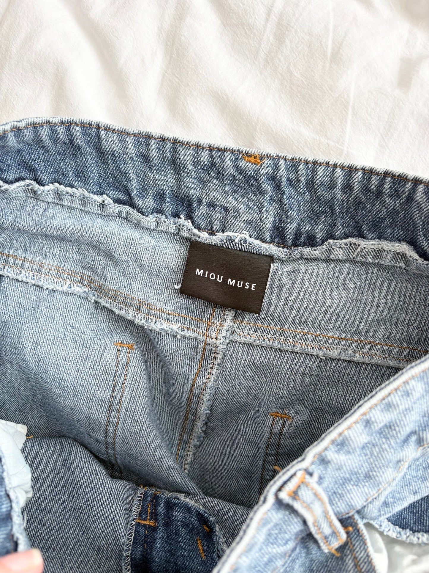 Miou Muse wide hem front seam jeans W27