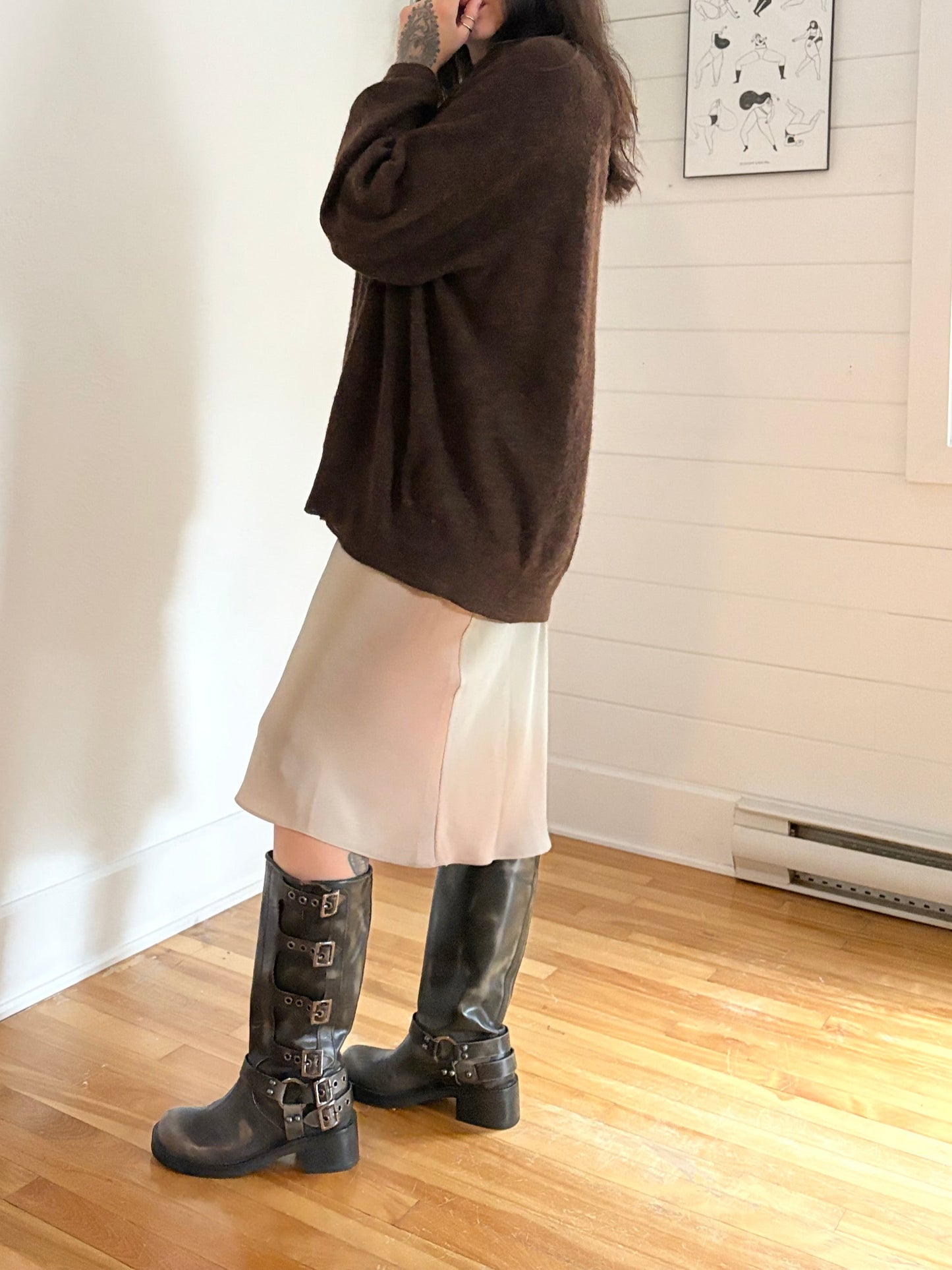Babaton slip midi skirt Medium