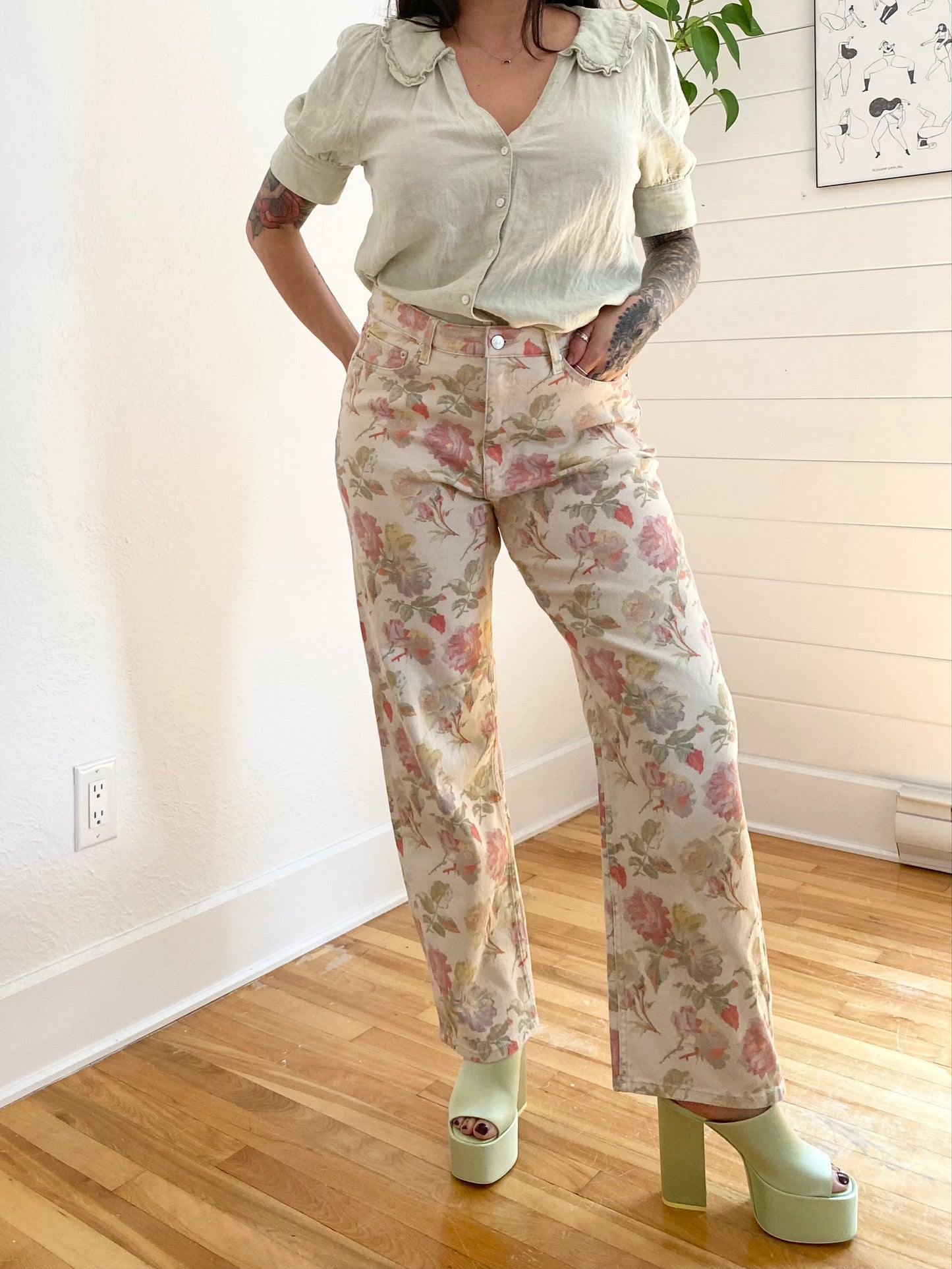 The kooples floral boyfriend jeans W31/32