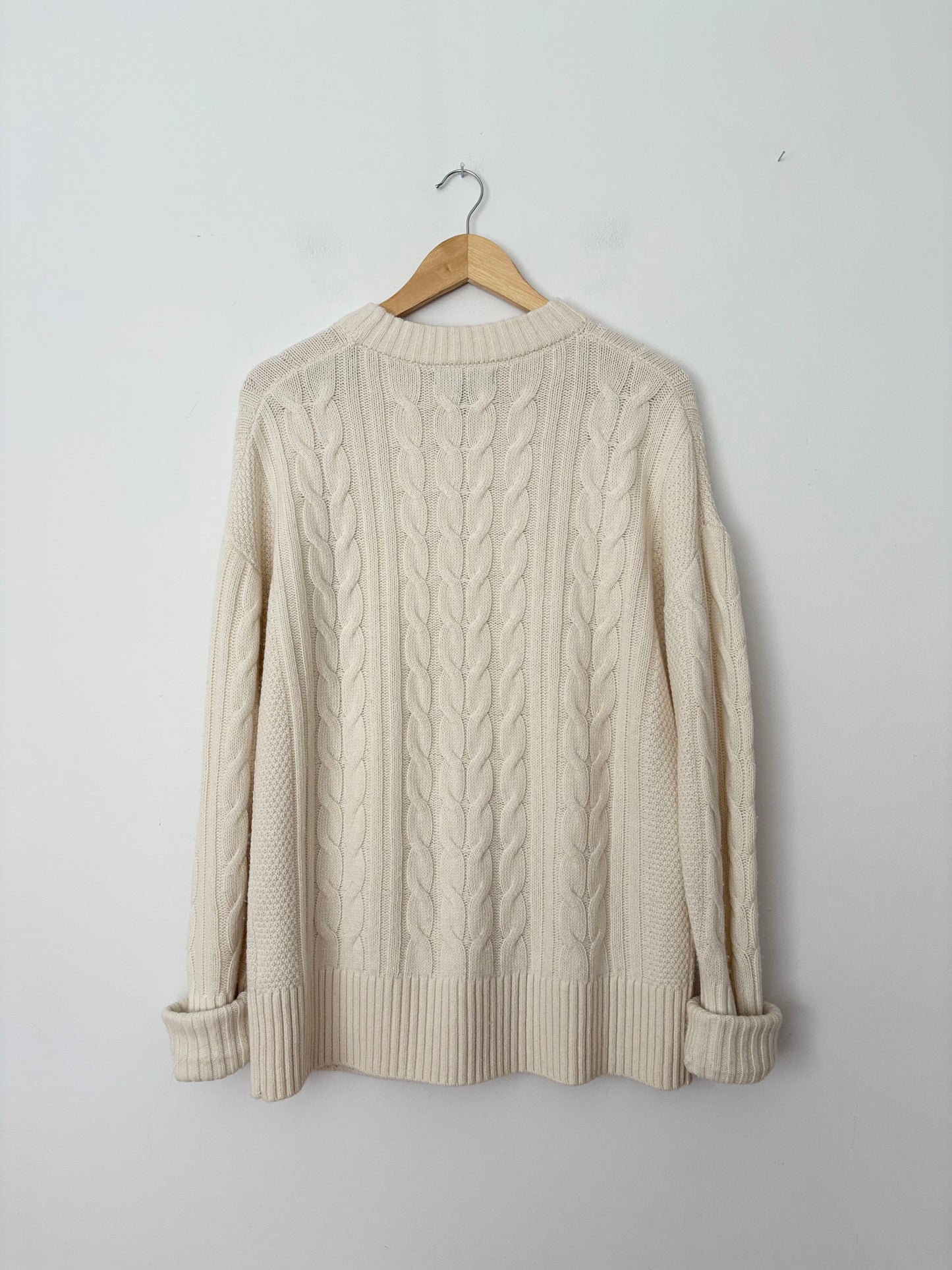 Banana Republic wool-cashmere cable knit sweater S/M