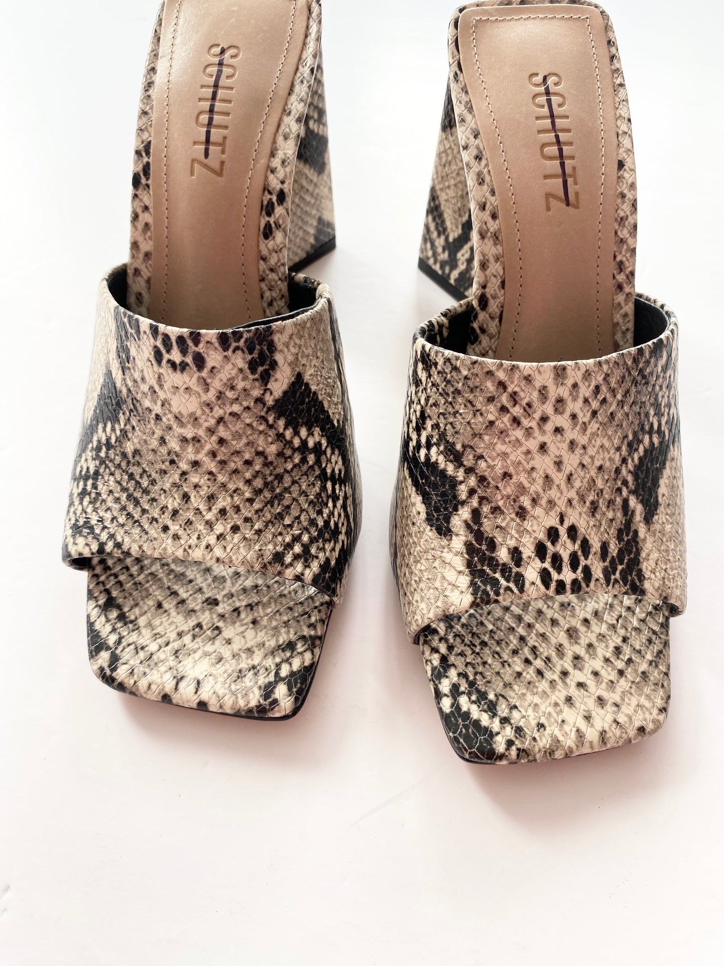 Schutz Lisa snake embossed leather sandals US5.5