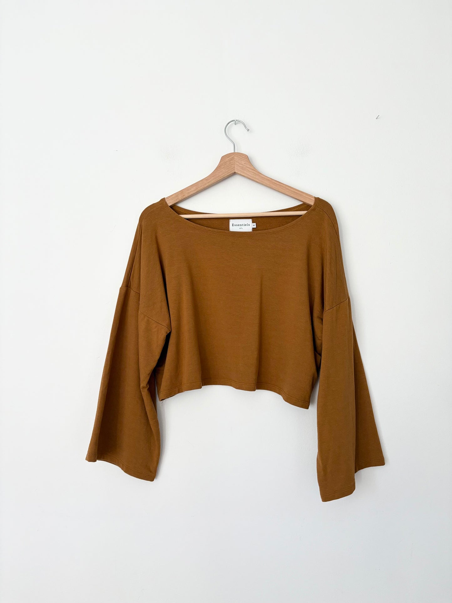 Essentiels MTL boatneck crop bamboo sweater Small