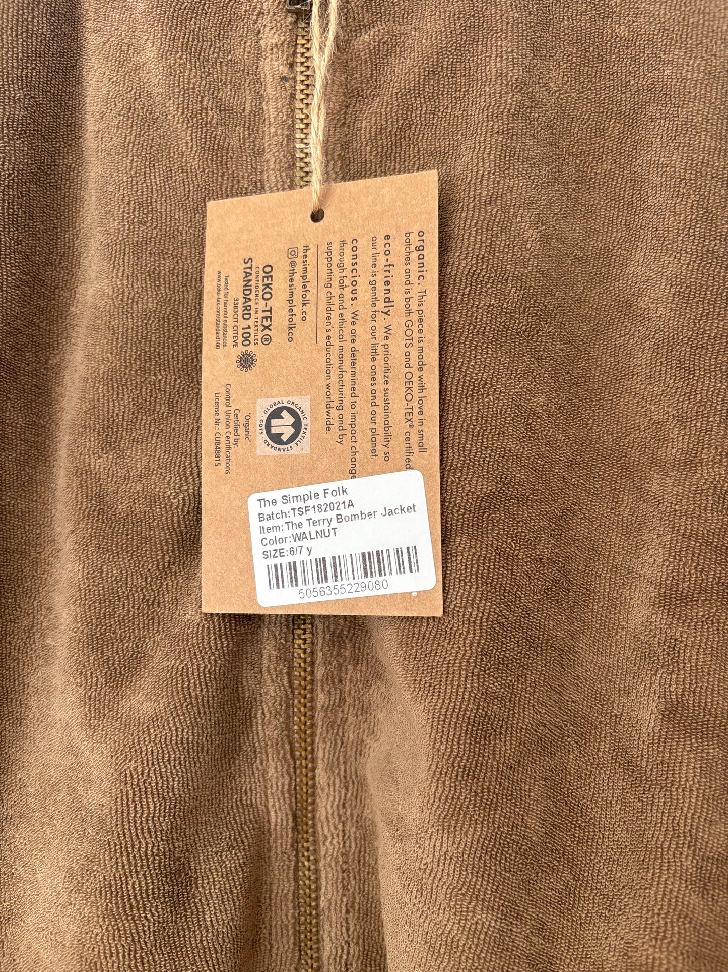 The simple folk terry bomber jacket 6/7Y