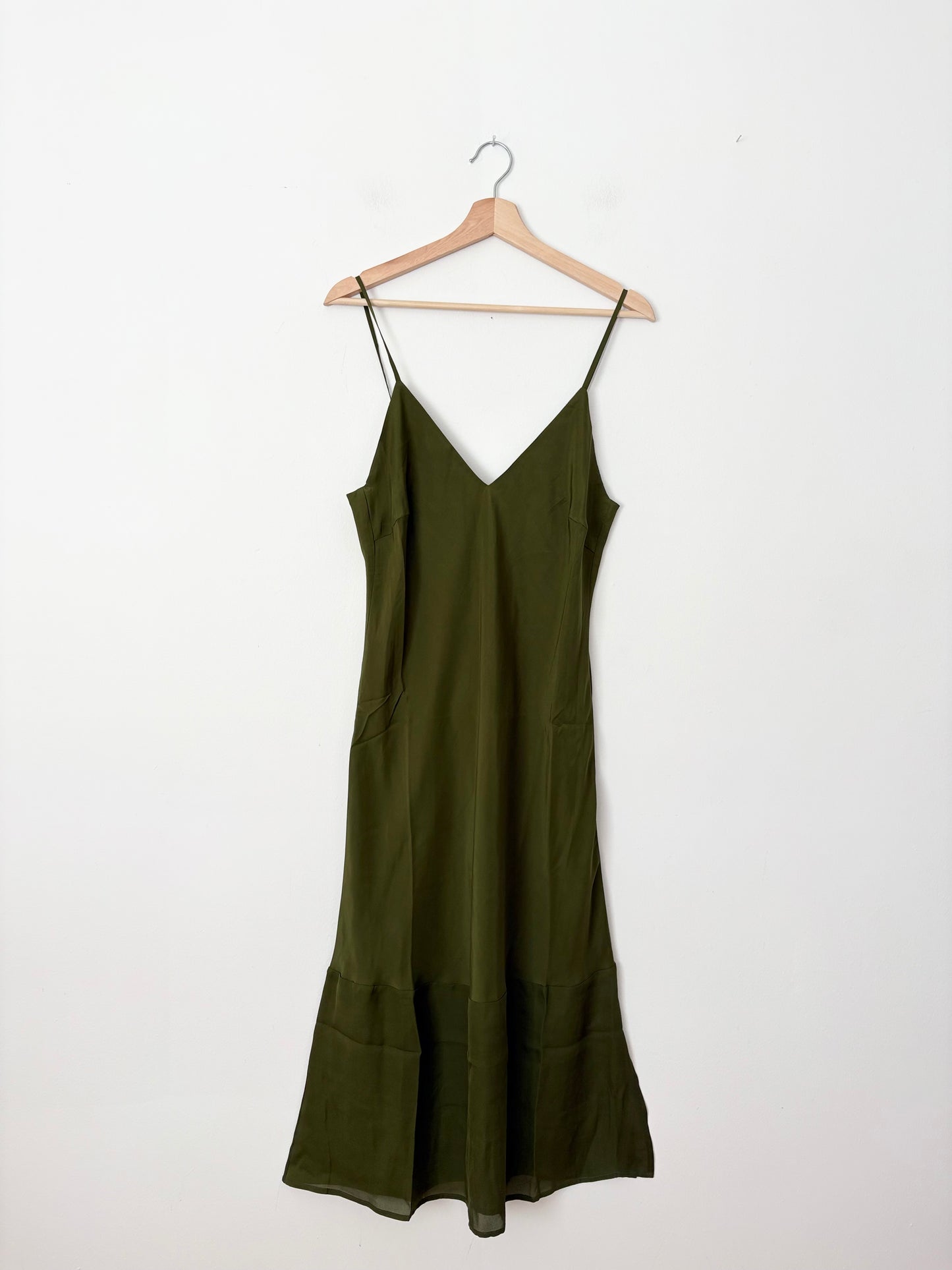 Gold Hawk classic sheer bottom slip dress Medium