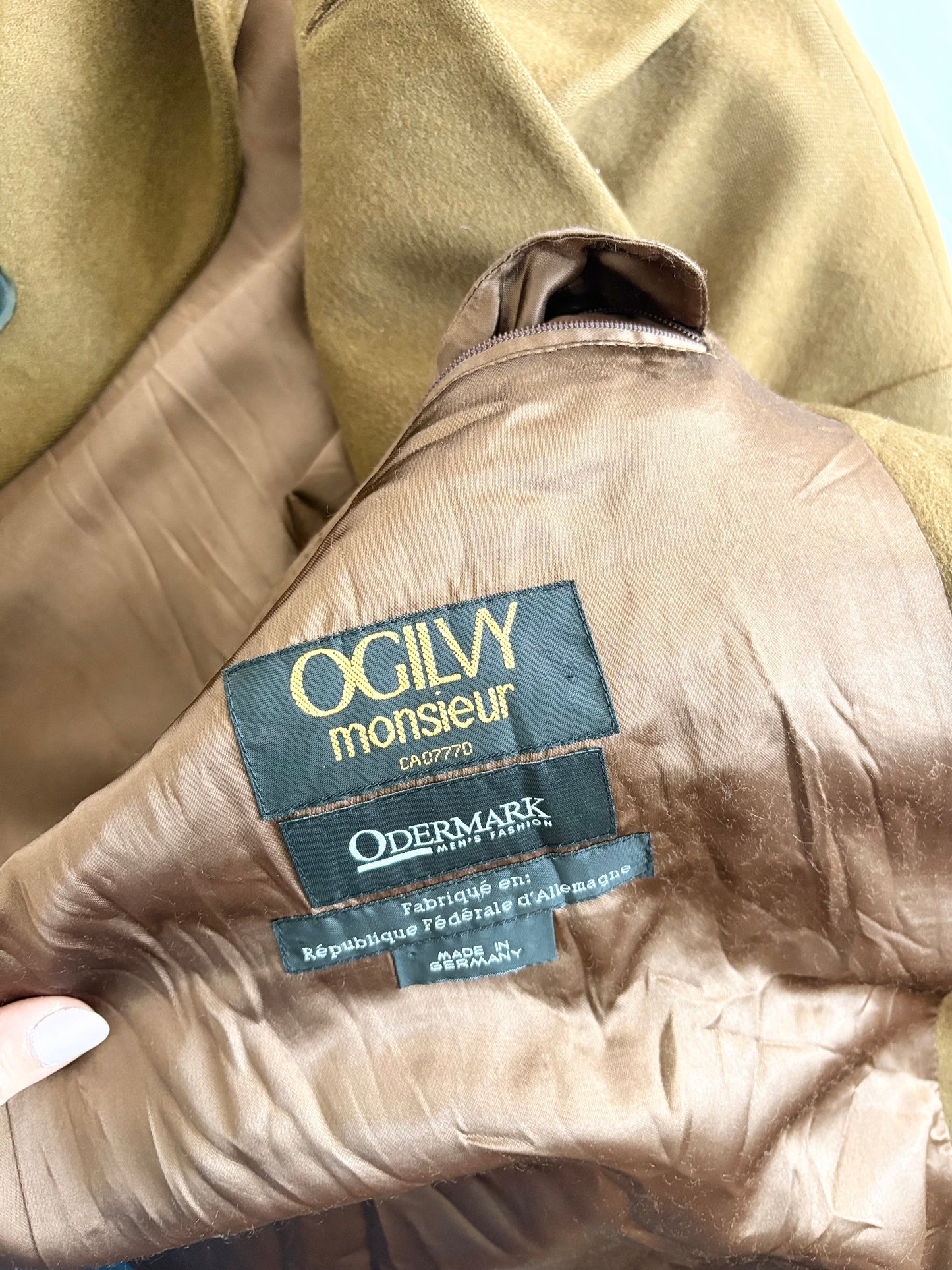Vintage Odermark by Ogilvy wool trench coat L/XL