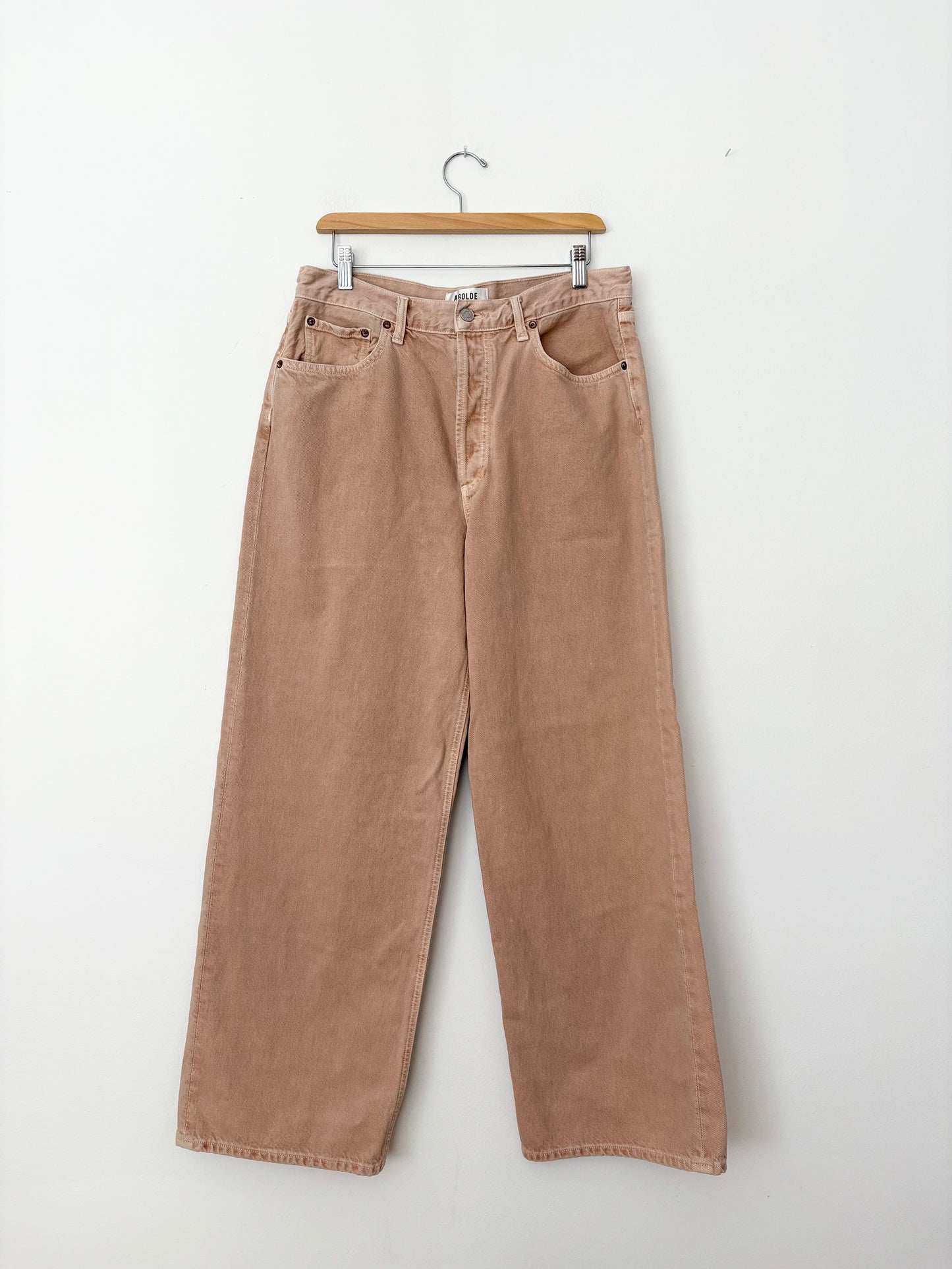 Agolde low slung baggy pink jeans W29