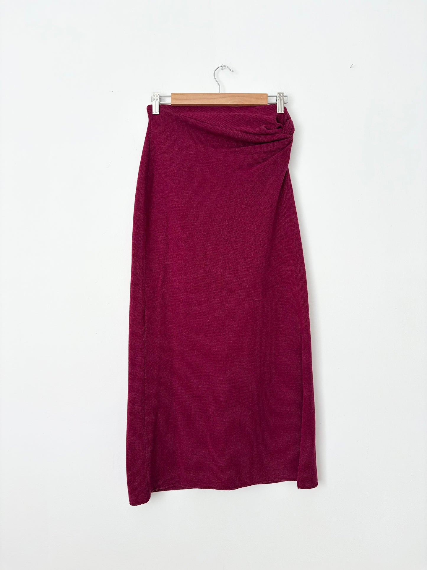 Marina Moscone cashmere twisted slit skirt M/L