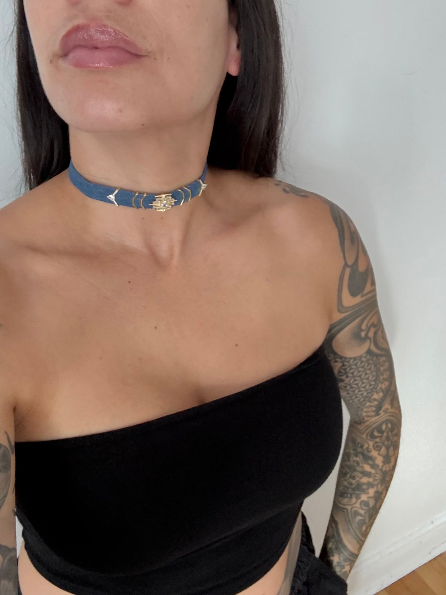 Noir NYC Garland denim choker