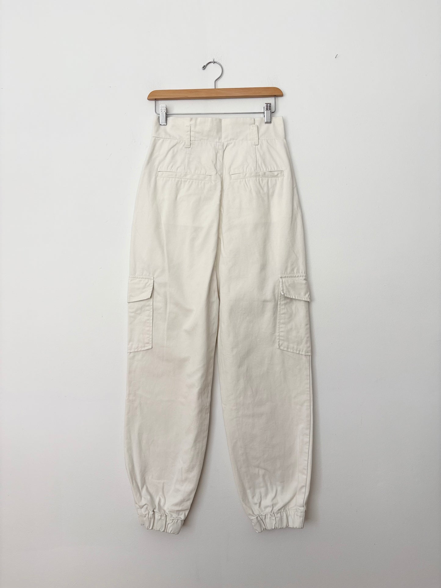Pantalon de jogging cargo en jean blanc Sunday Best, taille S