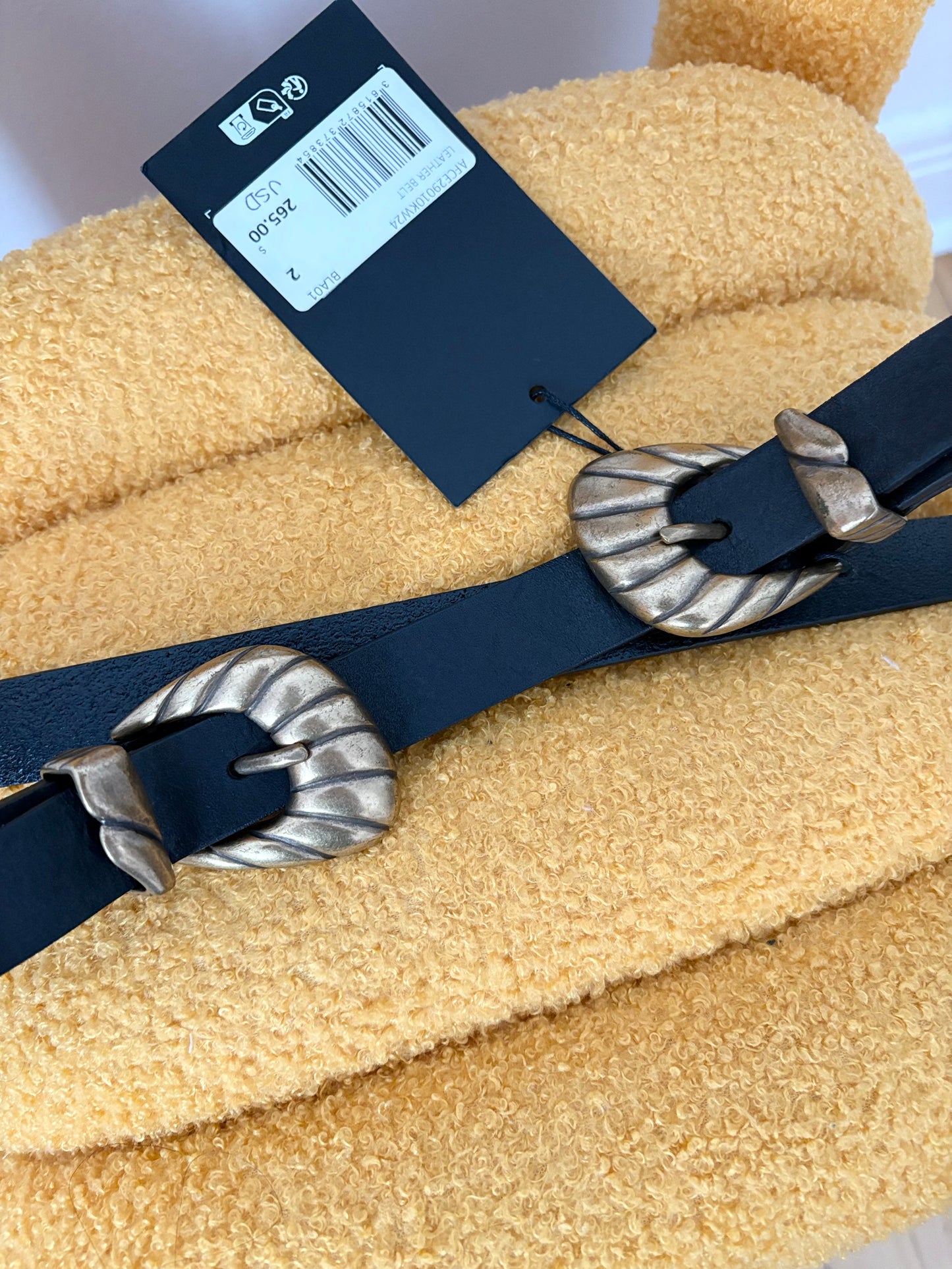 The kooples leather belt with double buckle XS-M