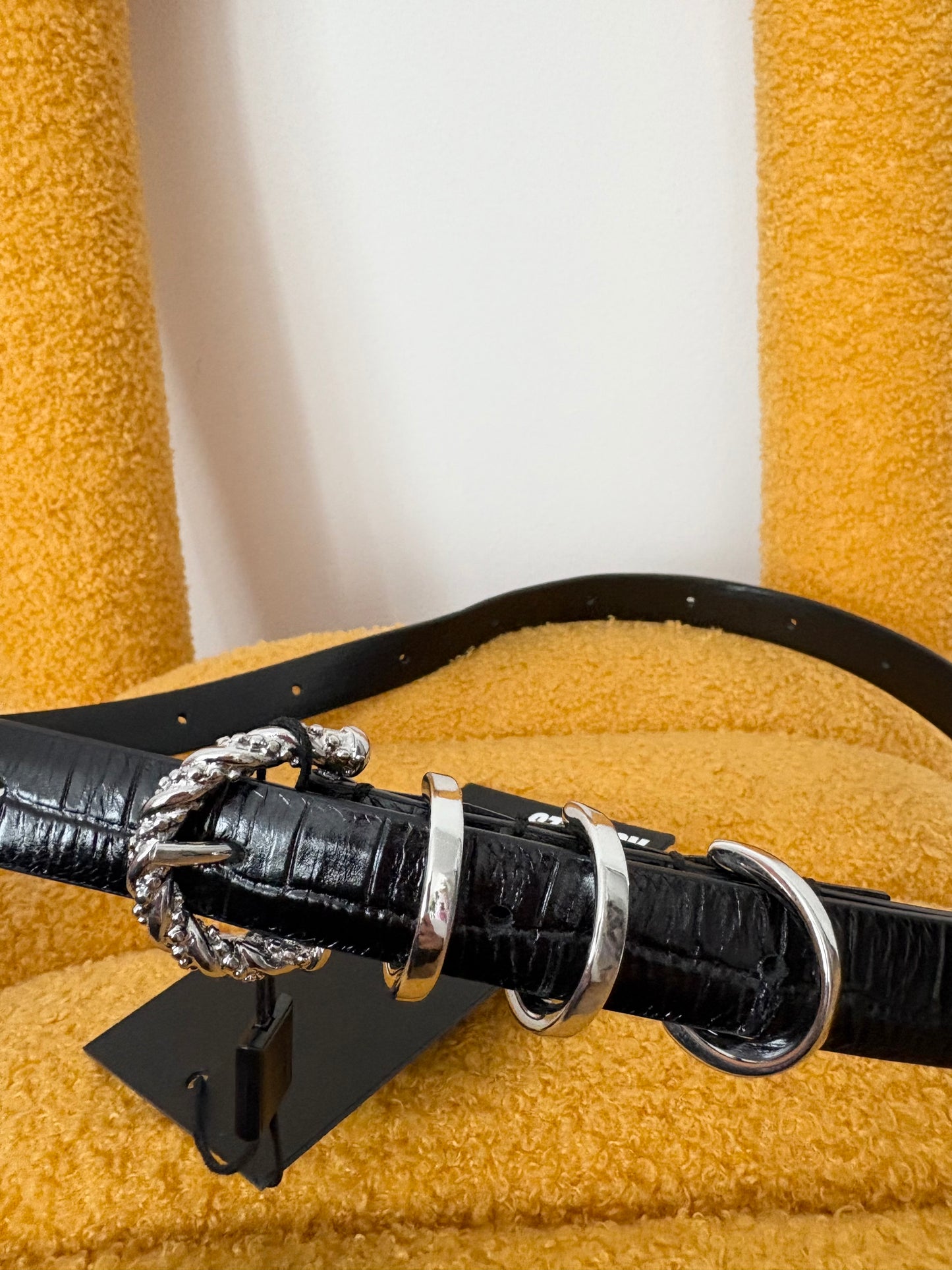 The kooples crocodile leather belt XS-M