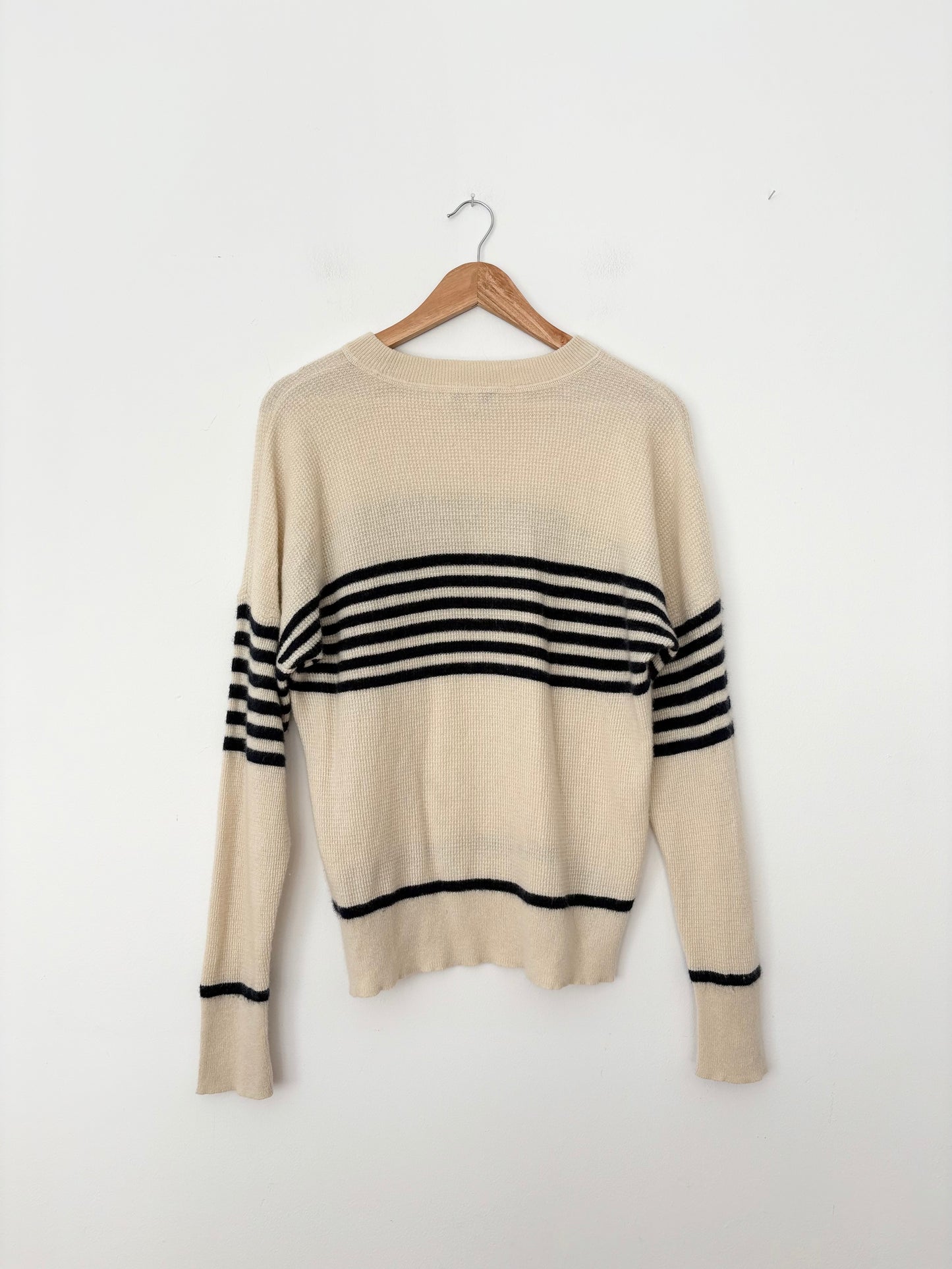 Madewell waffle stripe cashmere sweater L/XL