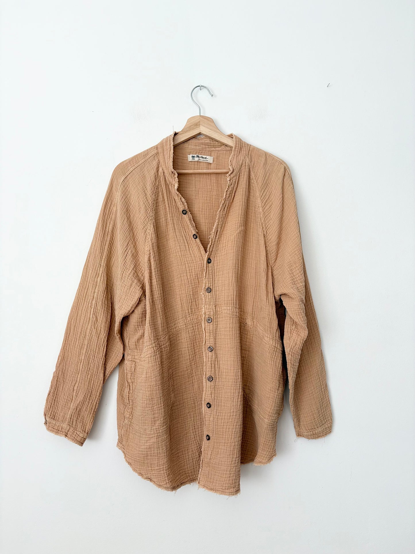 Free People summer daydream frayed button down L/XL