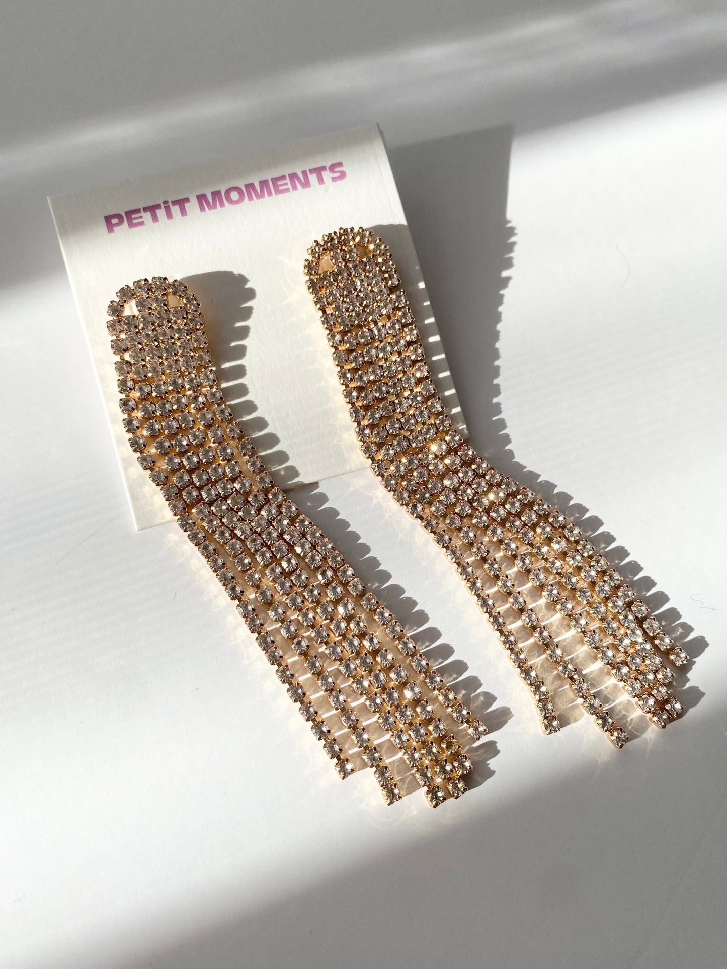 Boucles d'oreilles strass dorés Petits Moments Glitz