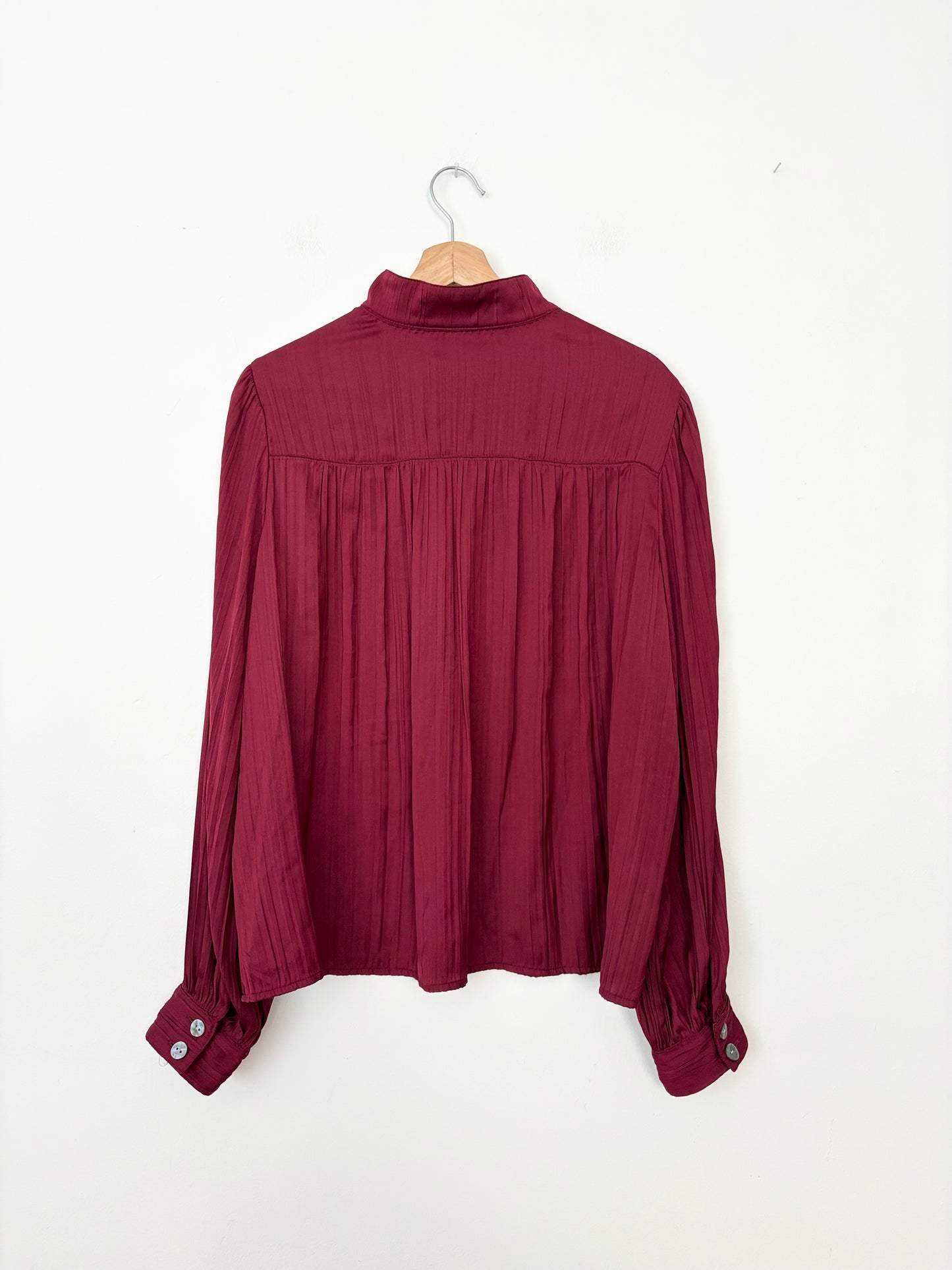 Anthropologie shimmer satin blouse Medium