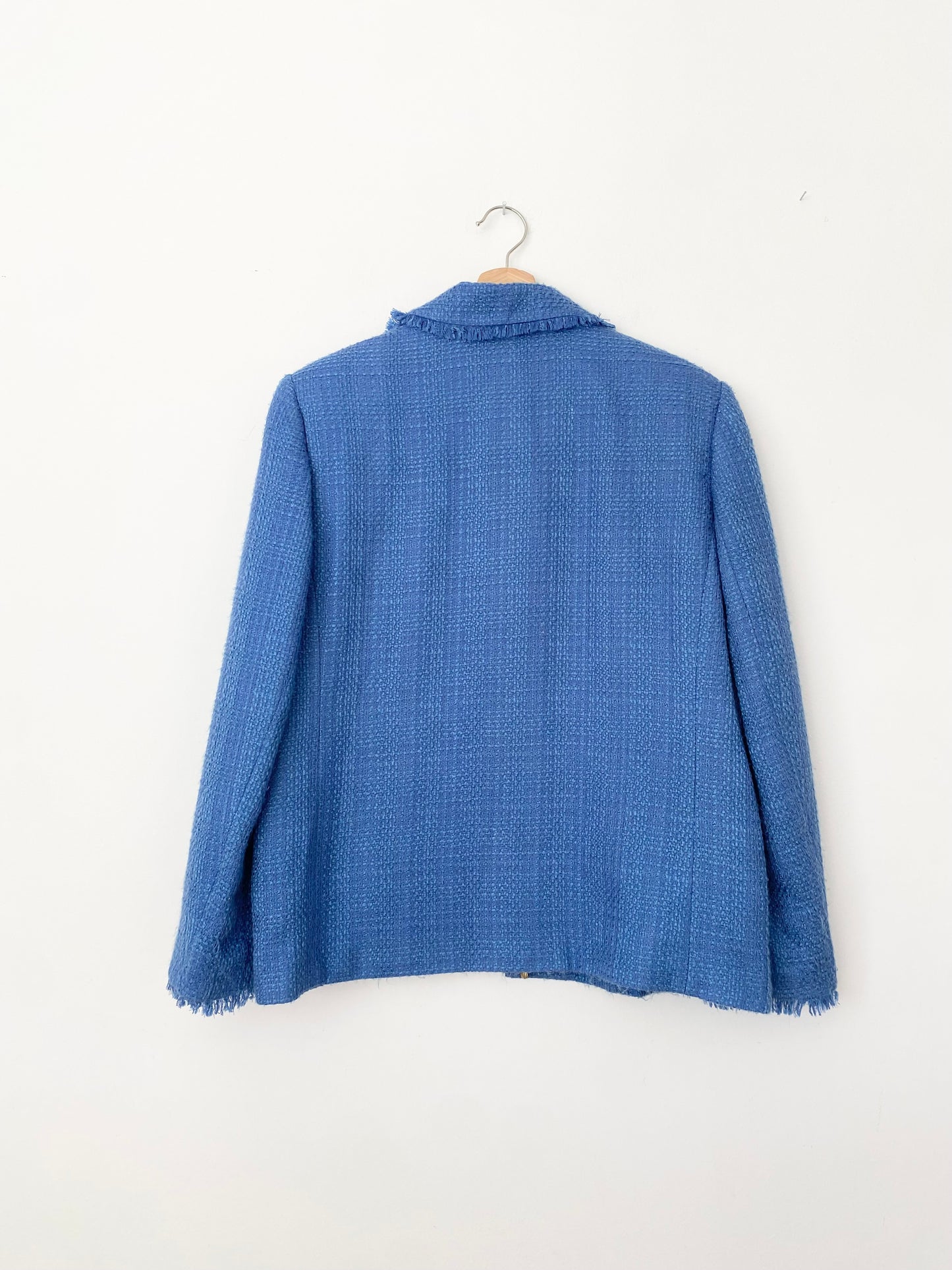 Blazer zippé en tweed vintage Large