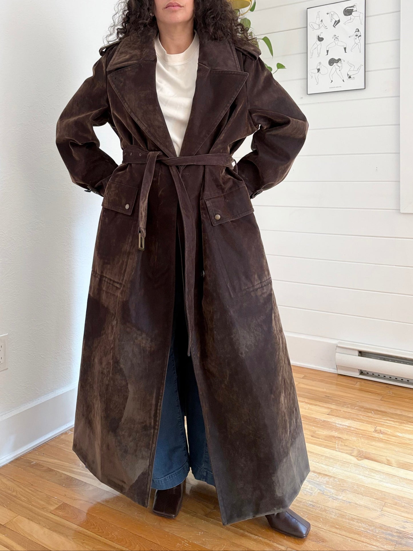Banana Republic Amalia velour trench coat XL