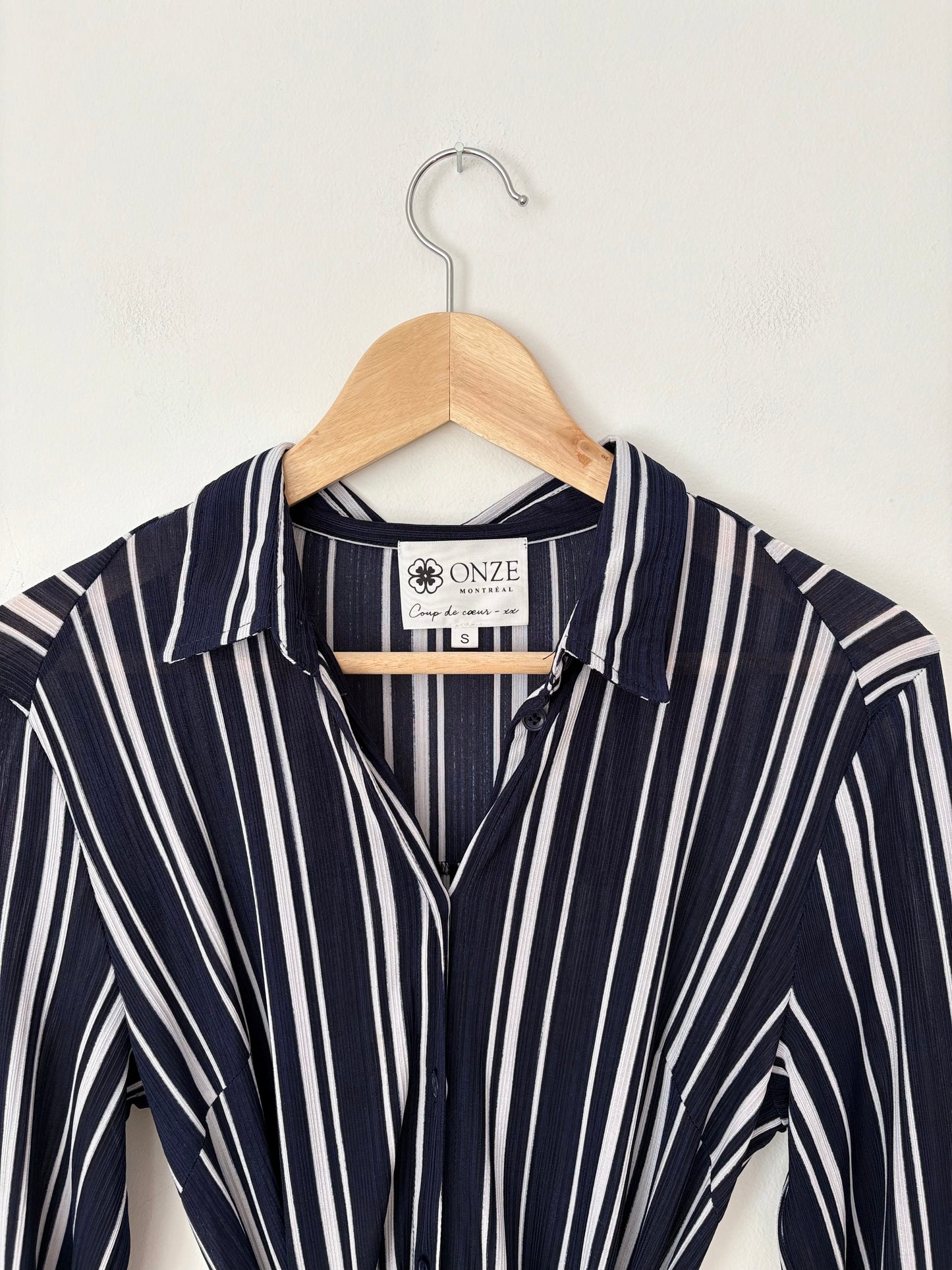 Onze Montreal striped belted dress Small