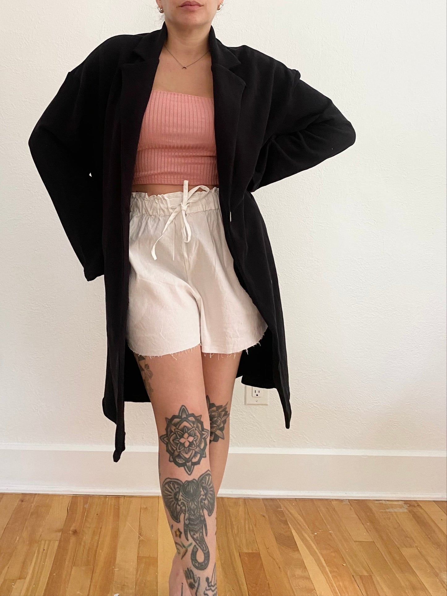 Robe longue style blazer en coton SHORE M/L