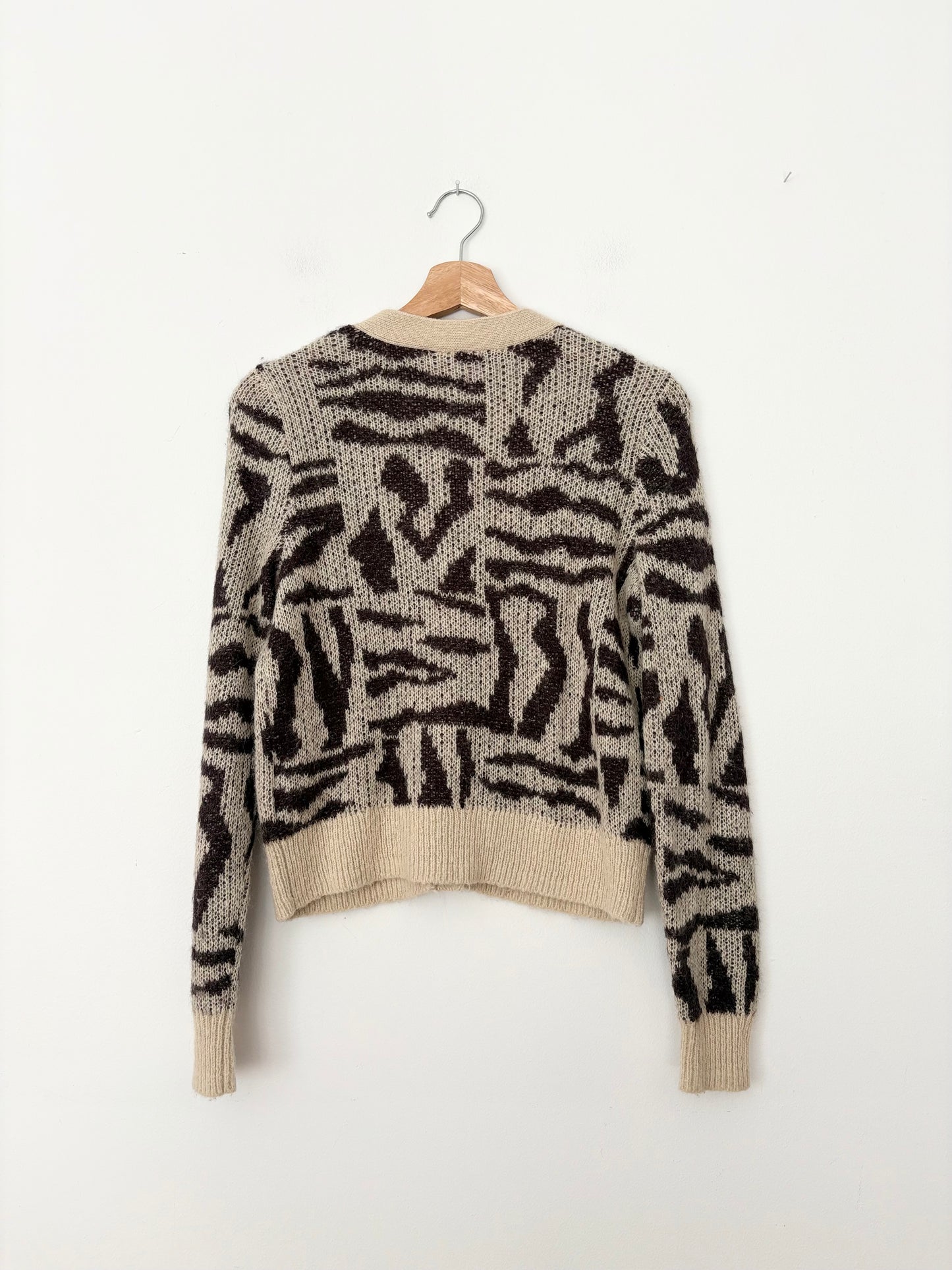 Madewell alpaca blend animal print cardigan Small