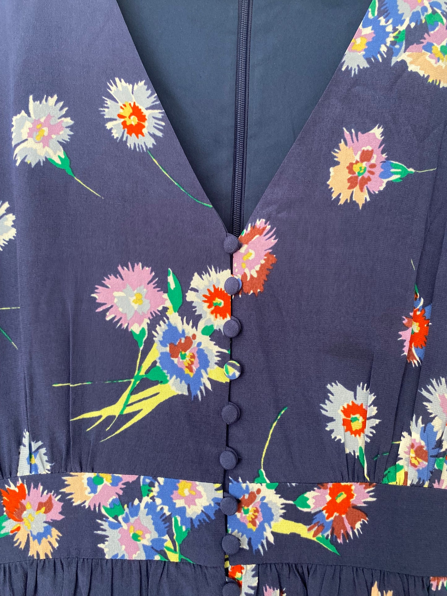 Madewell silk button front retro dress Medium