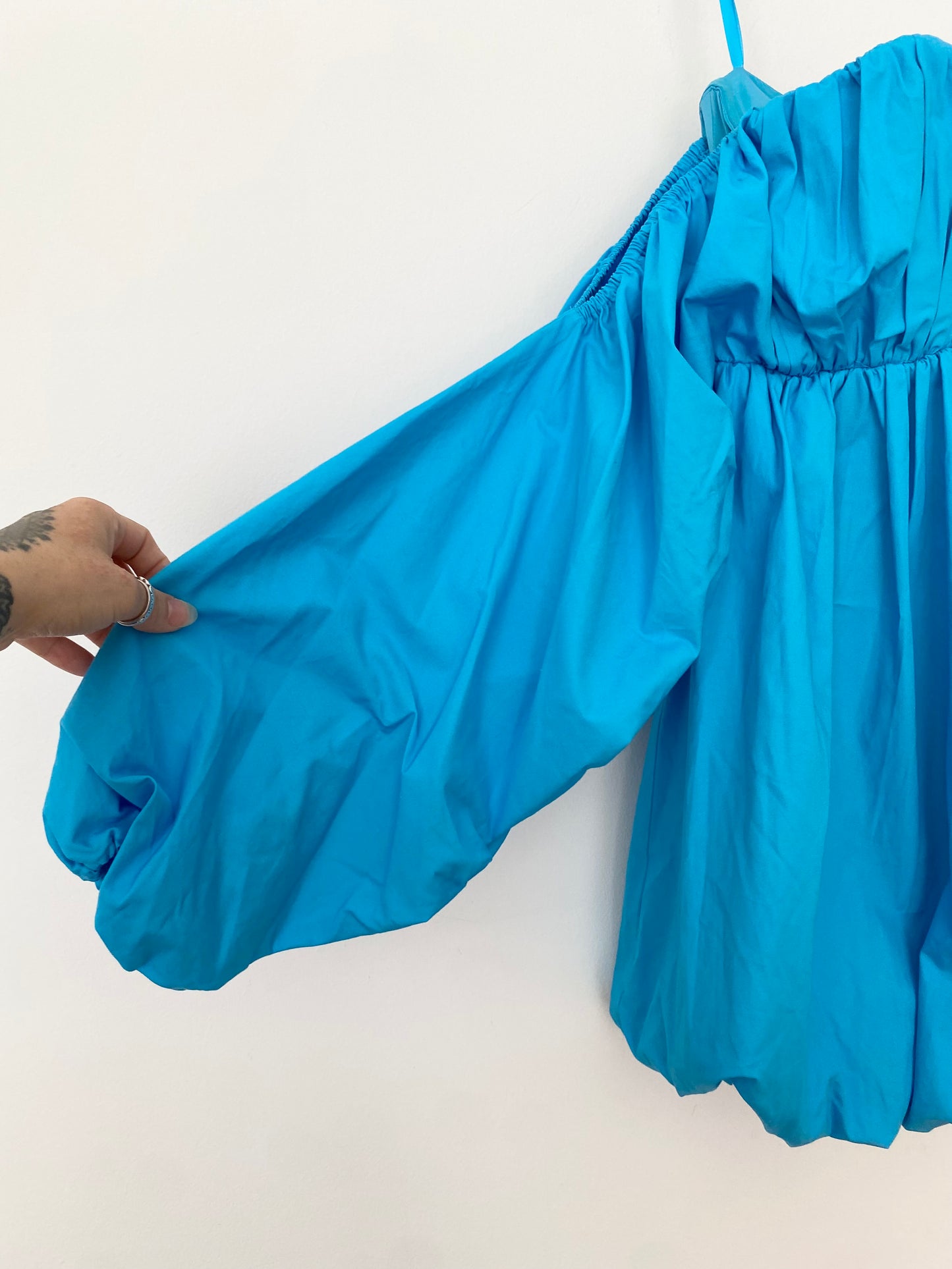 ASOS - Robe courte bandeau froncée en coton Medium
