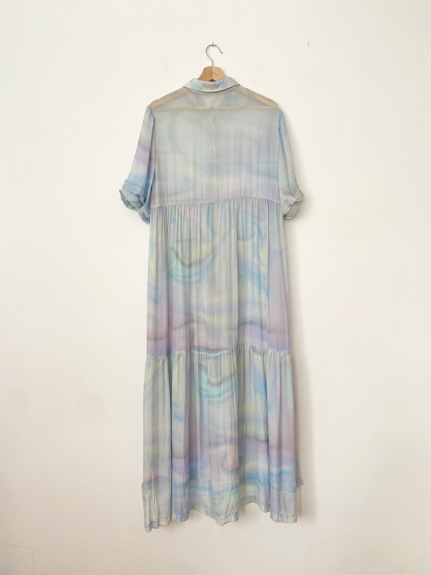 Silk Laundry chiffon collared maxi dress S/M