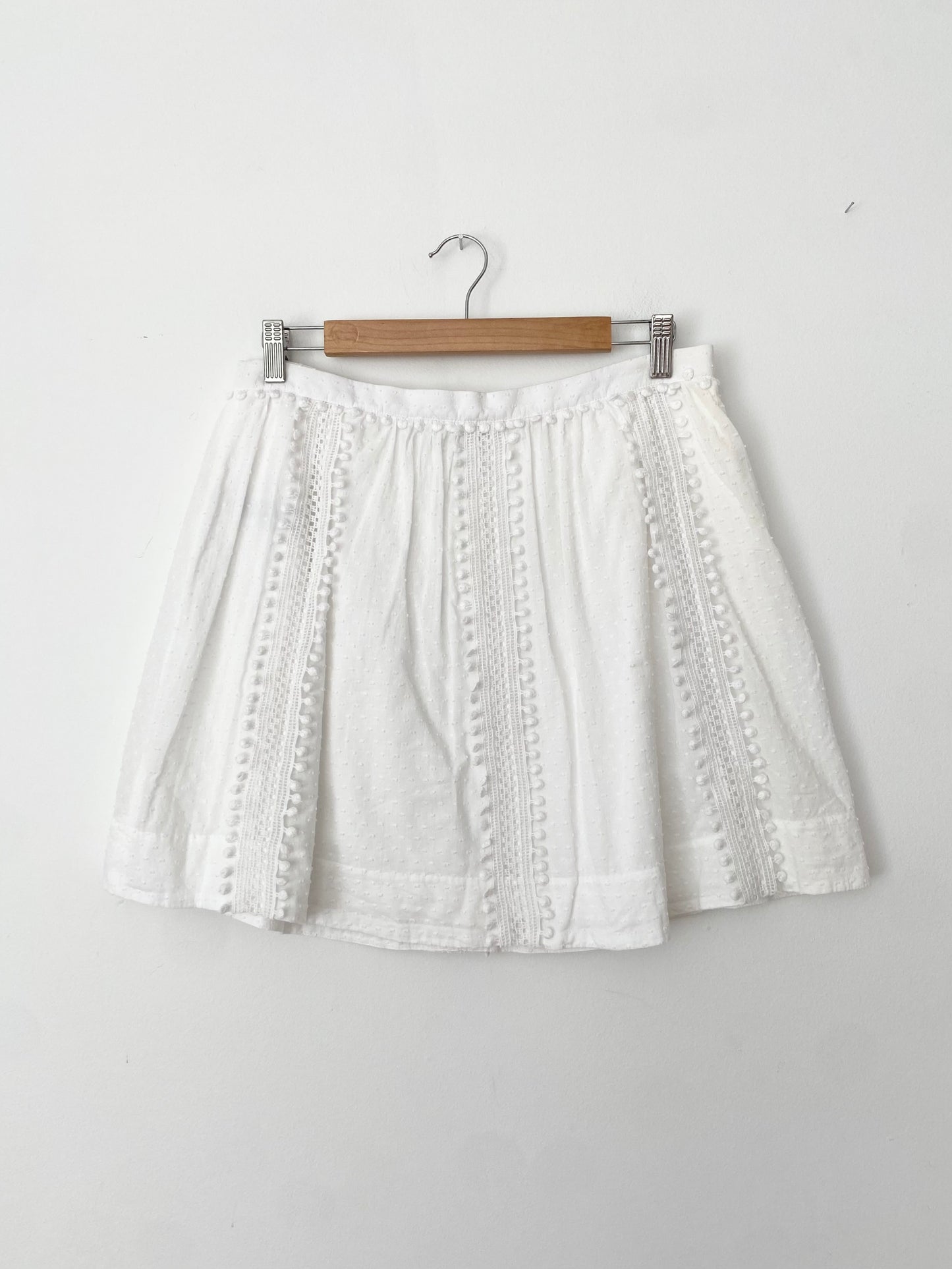 J.crew swiss dot pompom mini skirt M/L