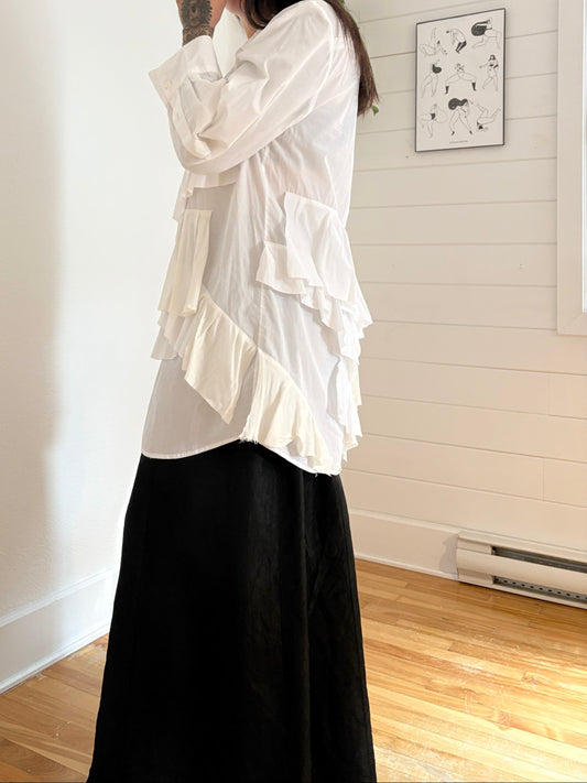 Chemise boutonnée à volants J.crew en mélange de matières Grande