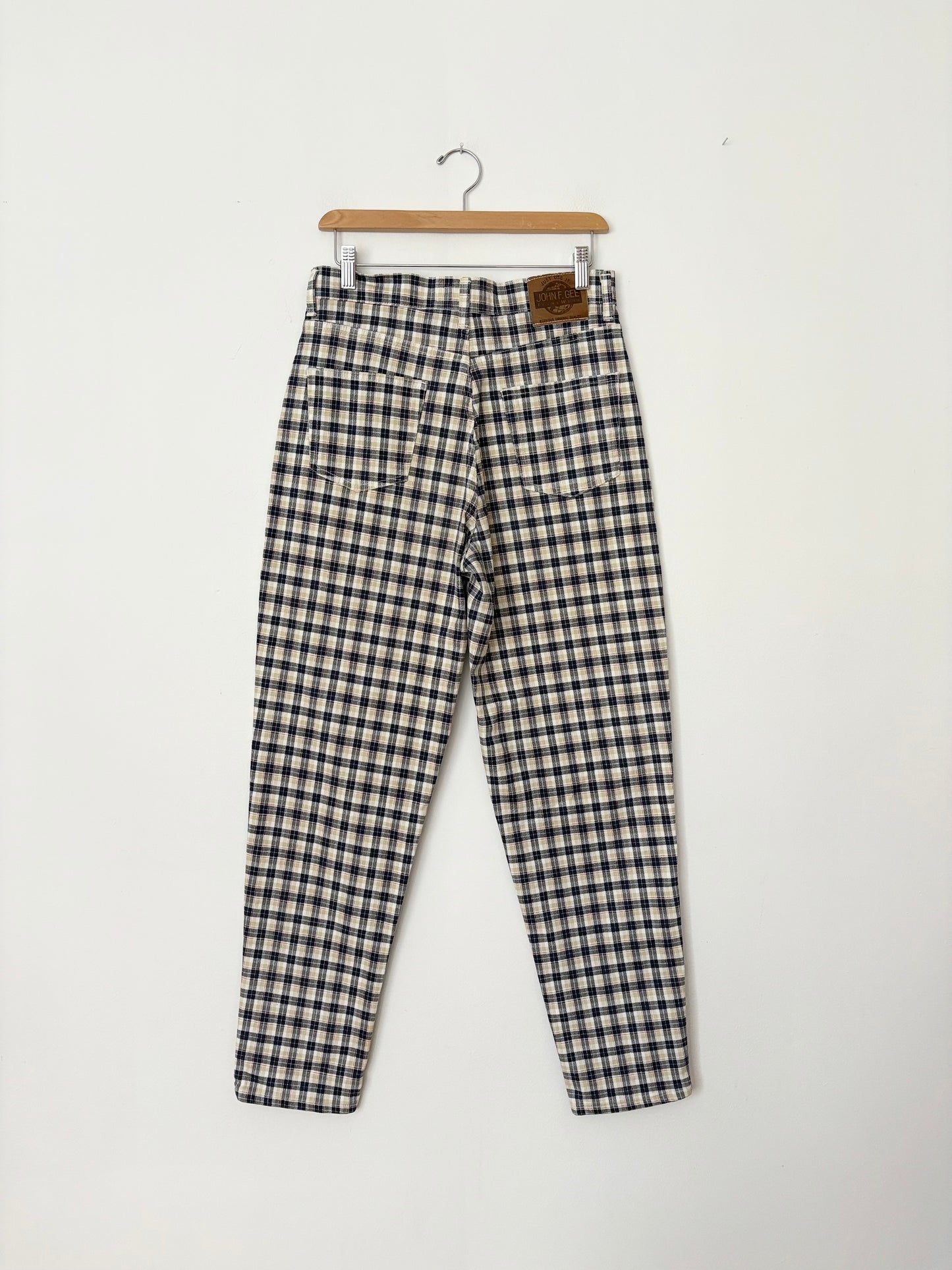 Vintage plaid high waist tapered pants W29