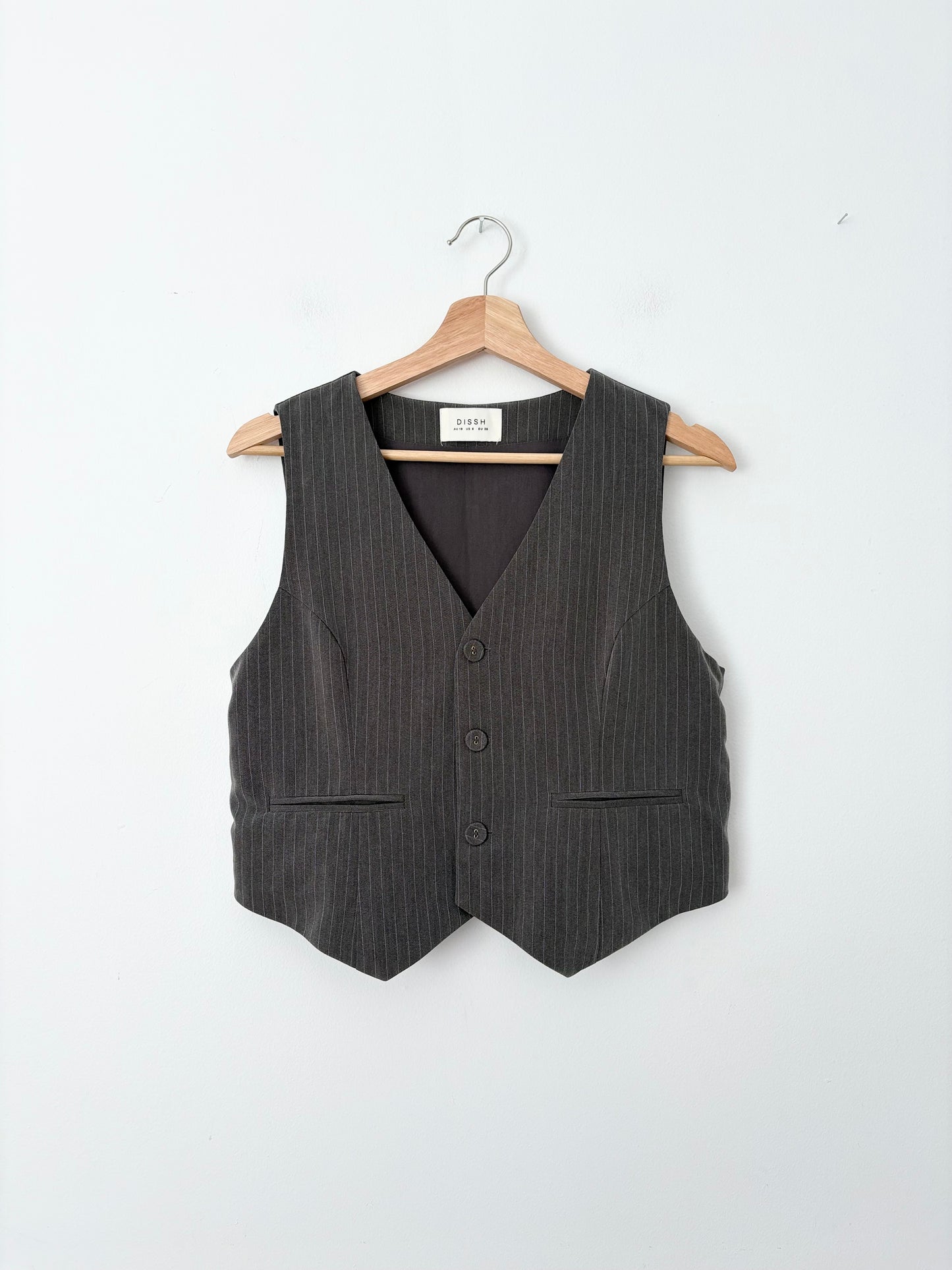 DISSH Diego grey pinstripe vest Medium