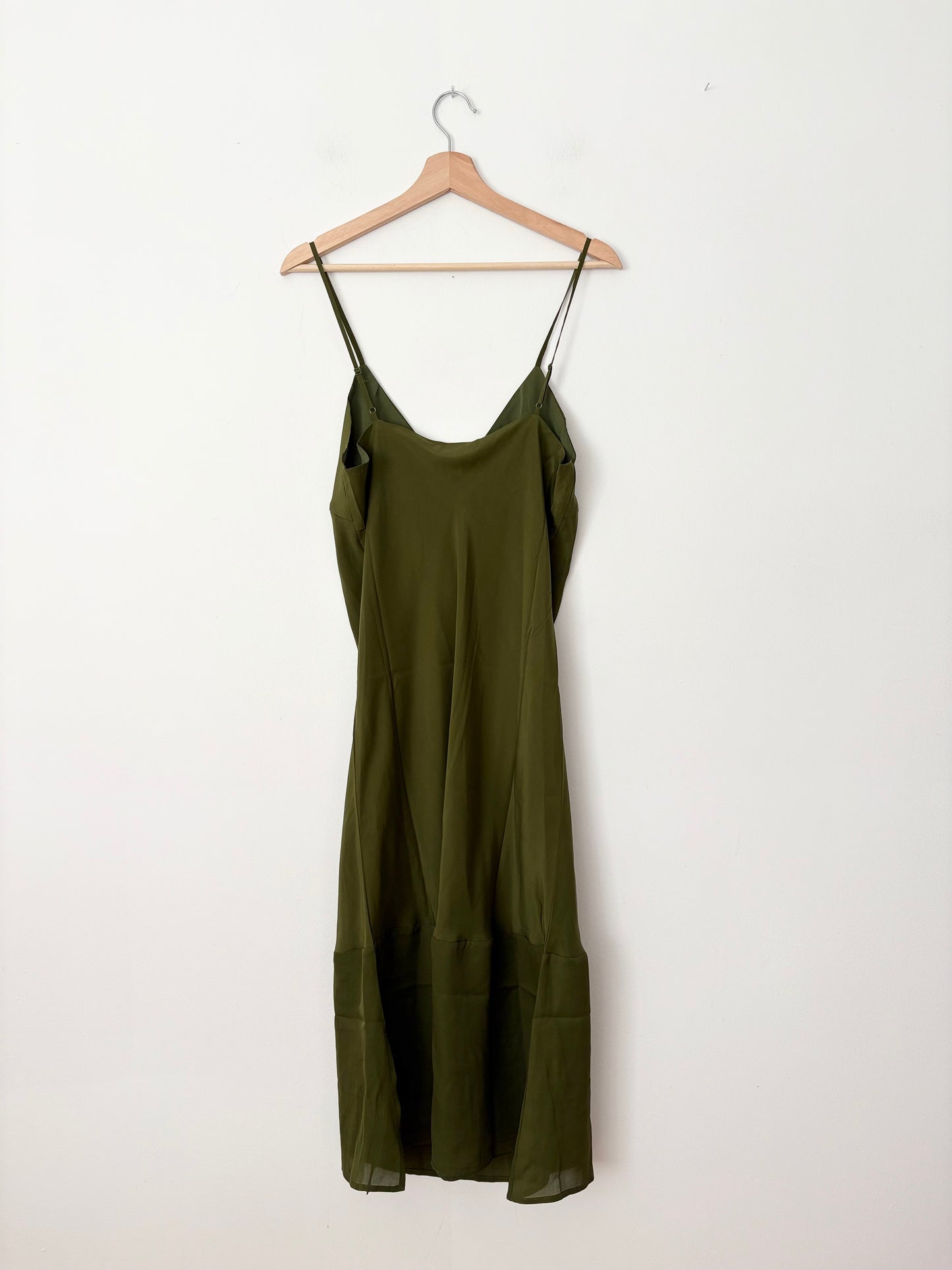 Gold Hawk classic sheer bottom slip dress Medium