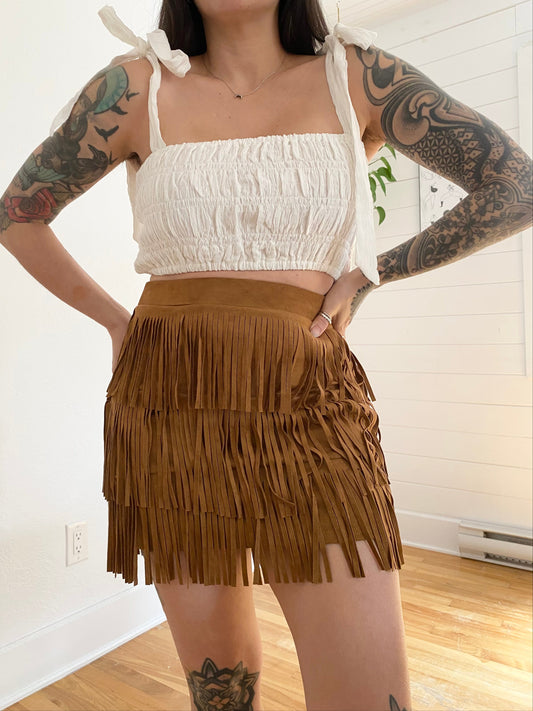 Charlie Holiday Marsh smocked crop top M/L