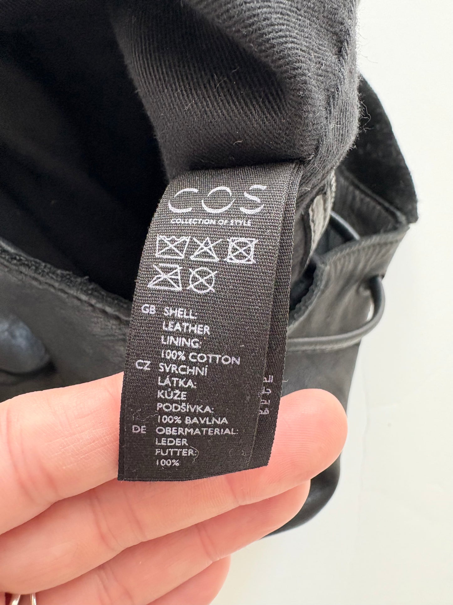 COS unstructured leather backpack