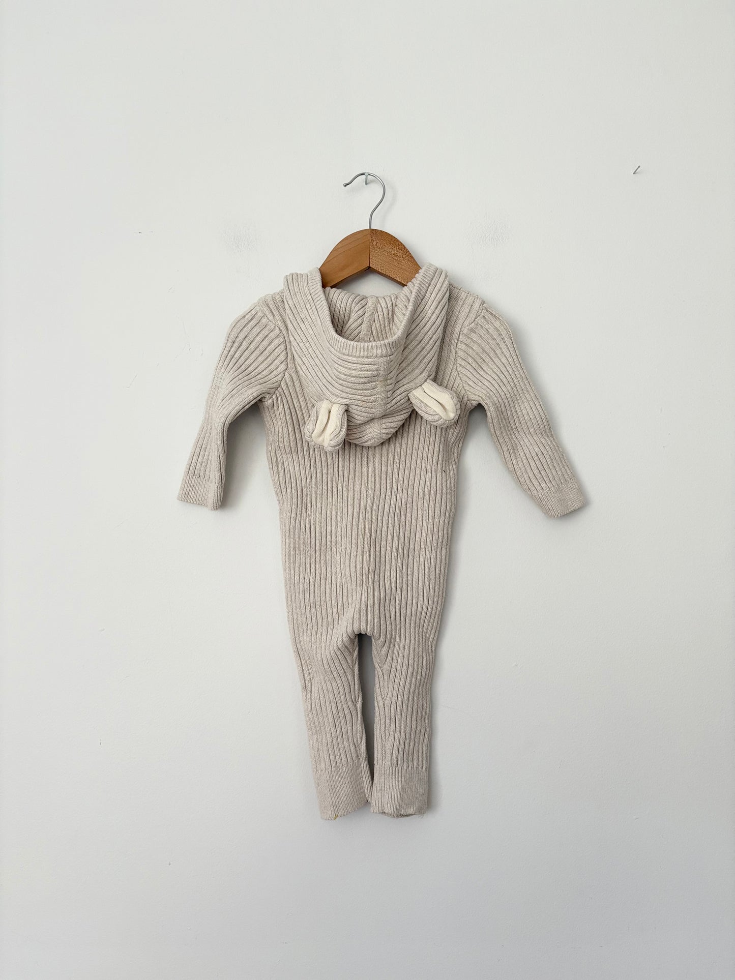Hanna Anderson knit bear onesie 6-12 months