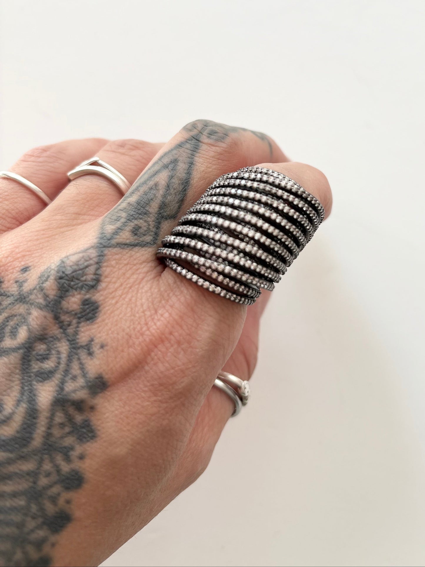 Noir NYC crystal spiral ring