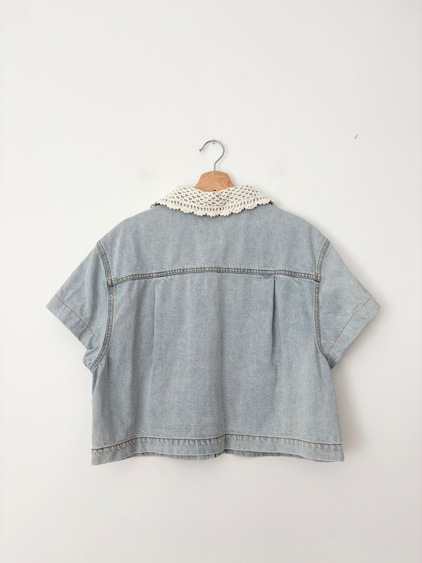 FRAME the crochet collar shirt Large