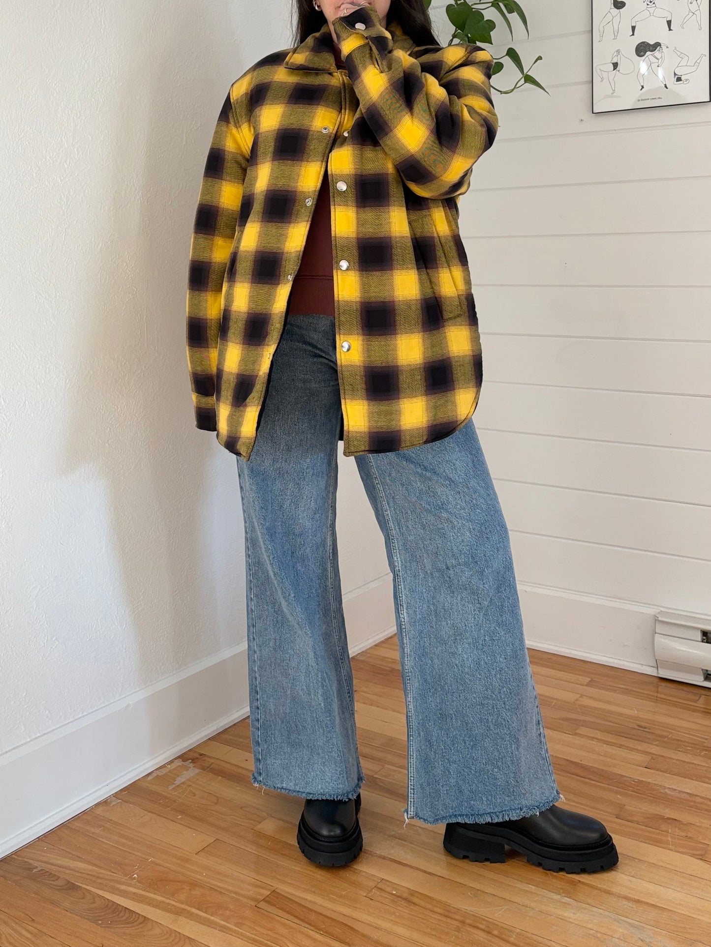 Sandro Plaid padded jacket L/XL