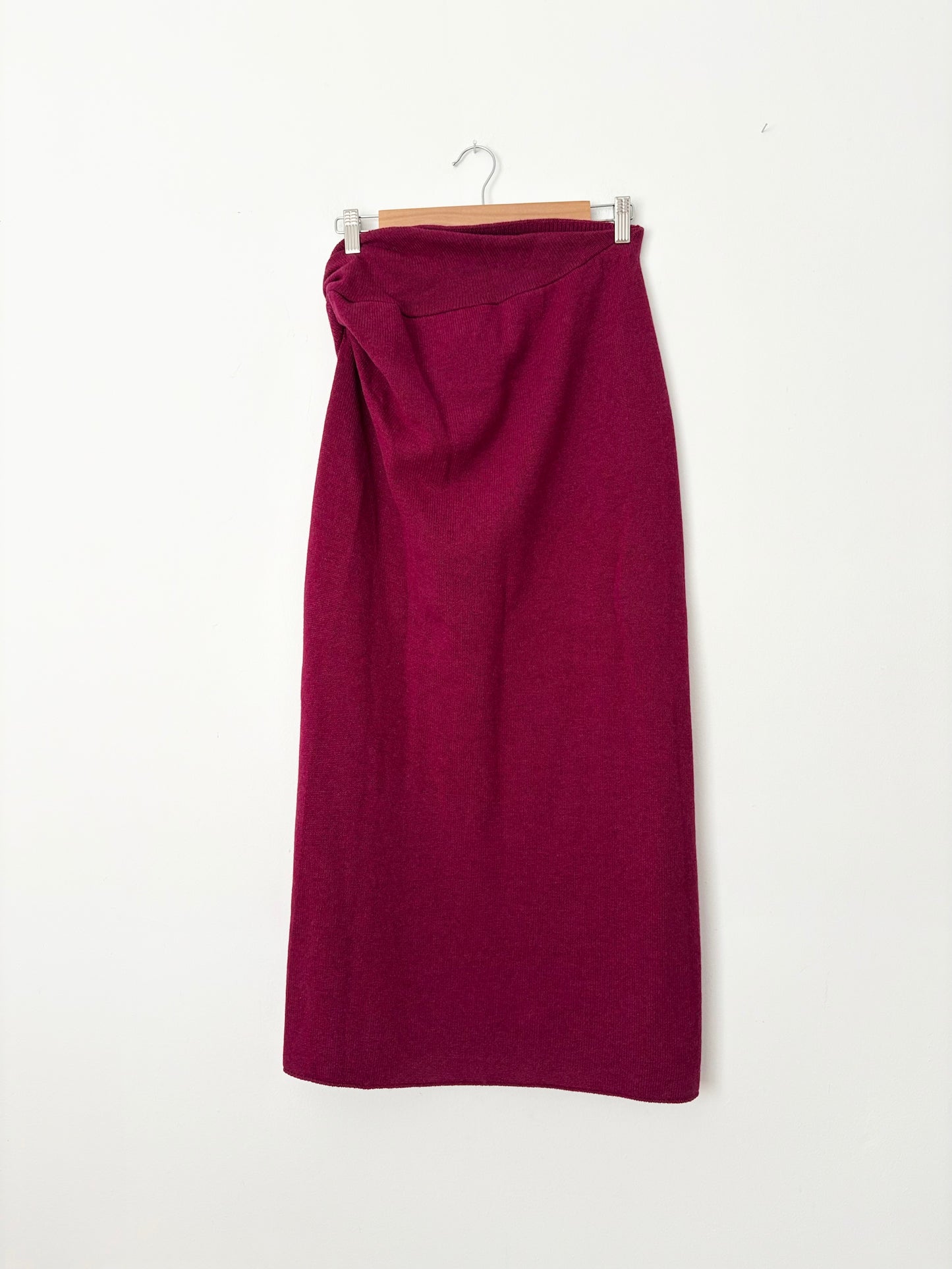 Marina Moscone cashmere twisted slit skirt M/L