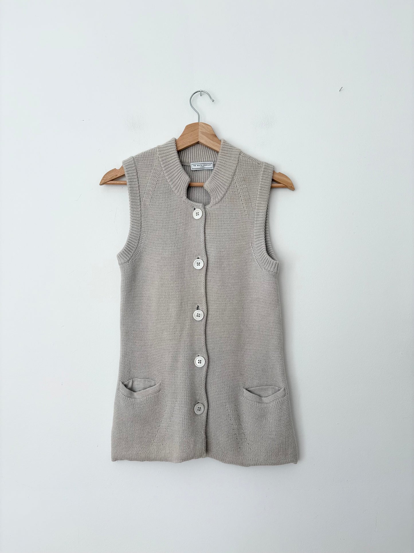 The white company merino wool sleeveless cardigan Small