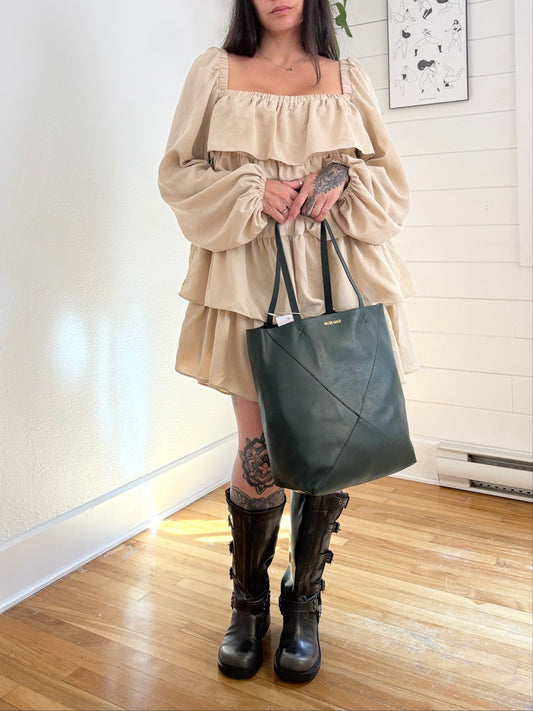 Walter Baker leather ledger tote bag